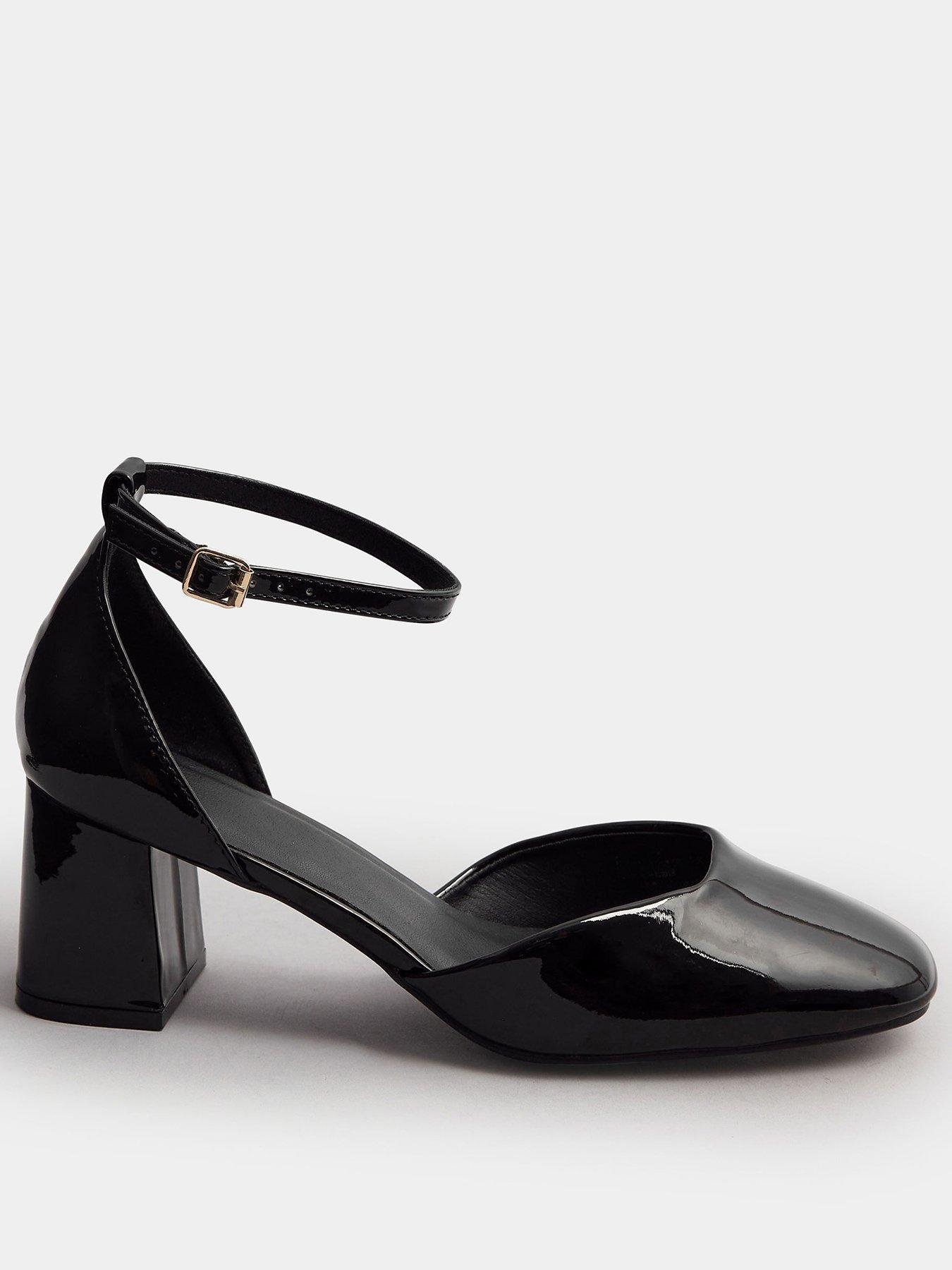 Yours Extra Wide Fit Two Part Block Heel Mary Jane - Black