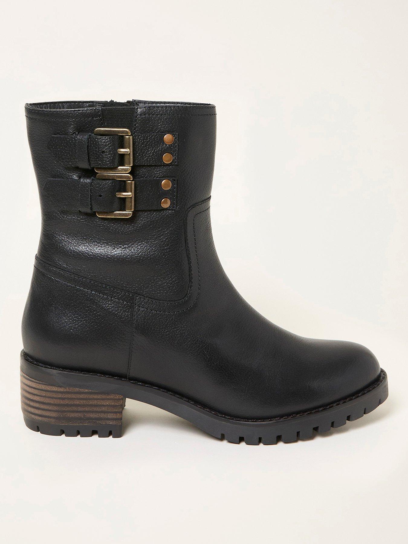 FatFace Libby Biker Boot - Black