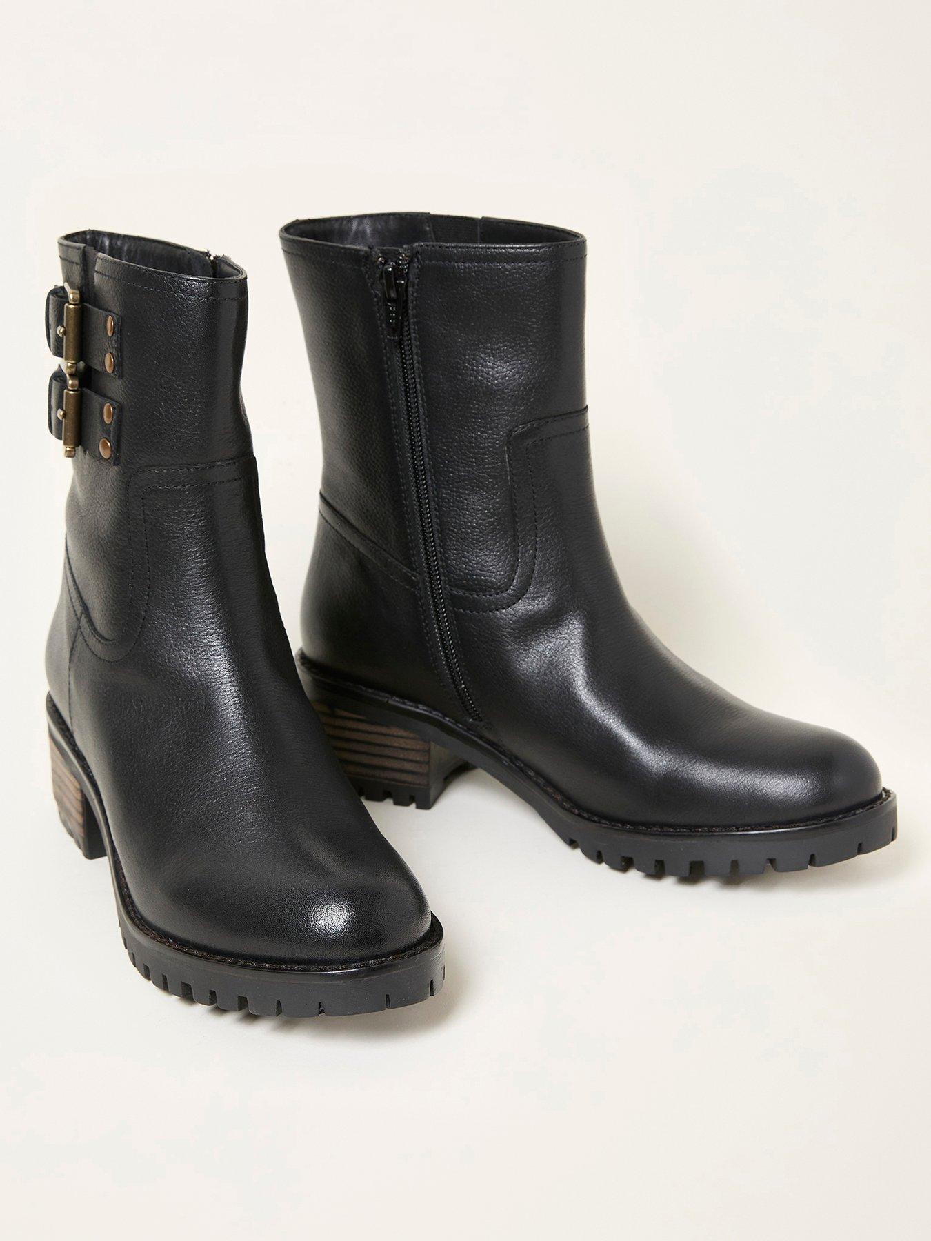 Image 2 of 3 of FatFace Libby Biker Boot - Black