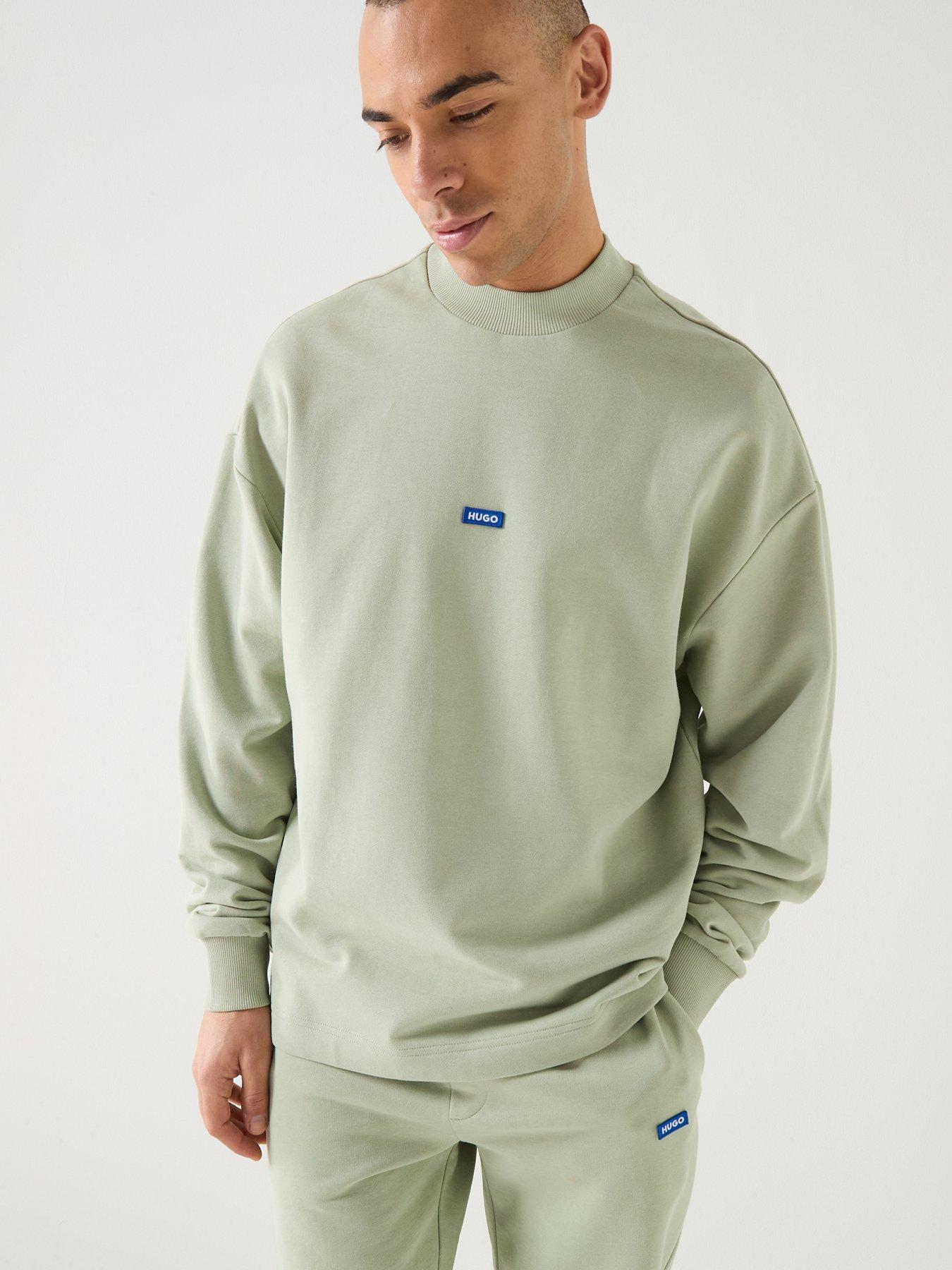 HUGO Blue Nedro Regular Fit Crew Sweatshirt - Light Green
