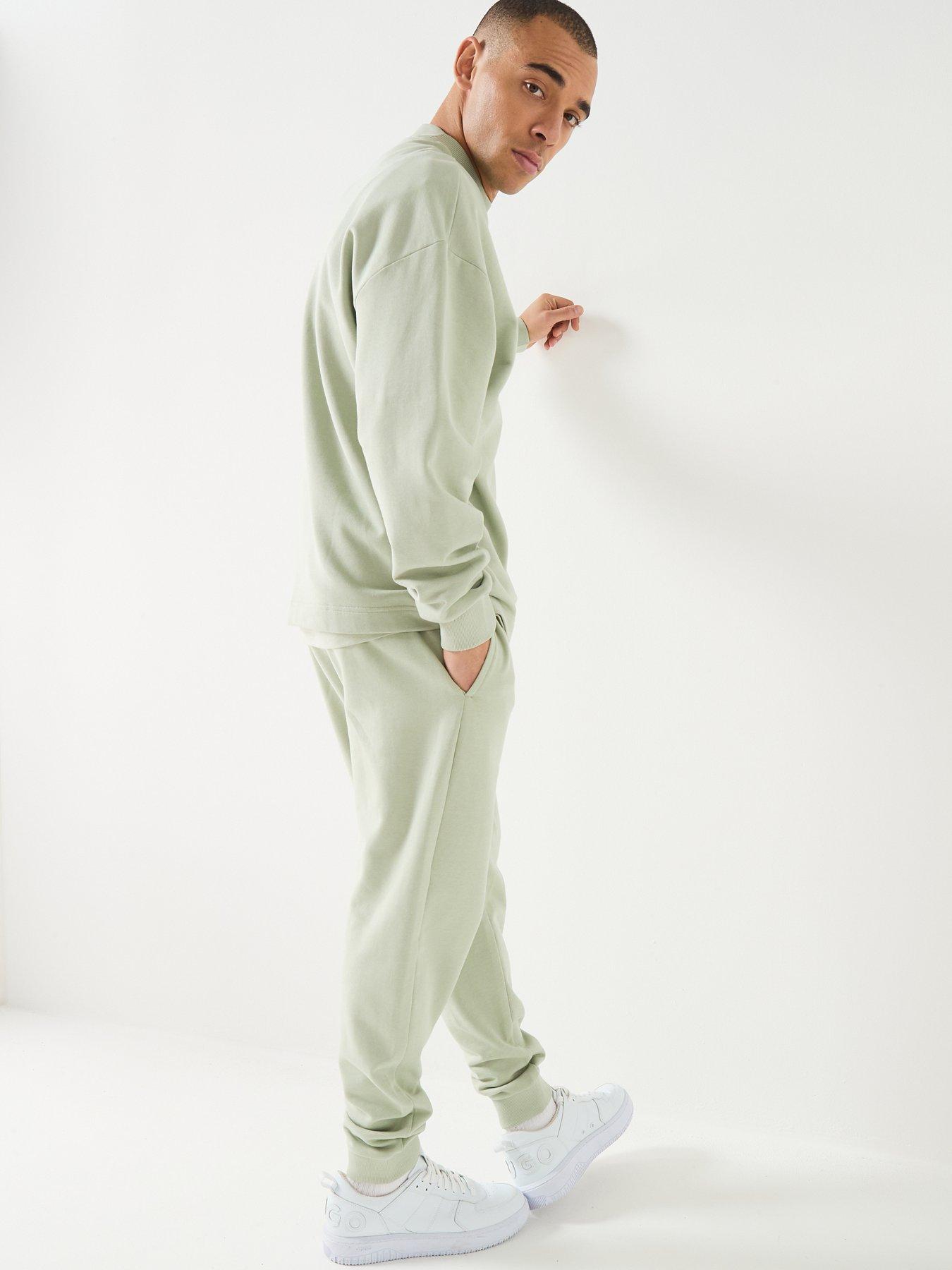 Image 5 of 6 of HUGO Blue Nedro Regular Fit Crew Sweatshirt - Light Green