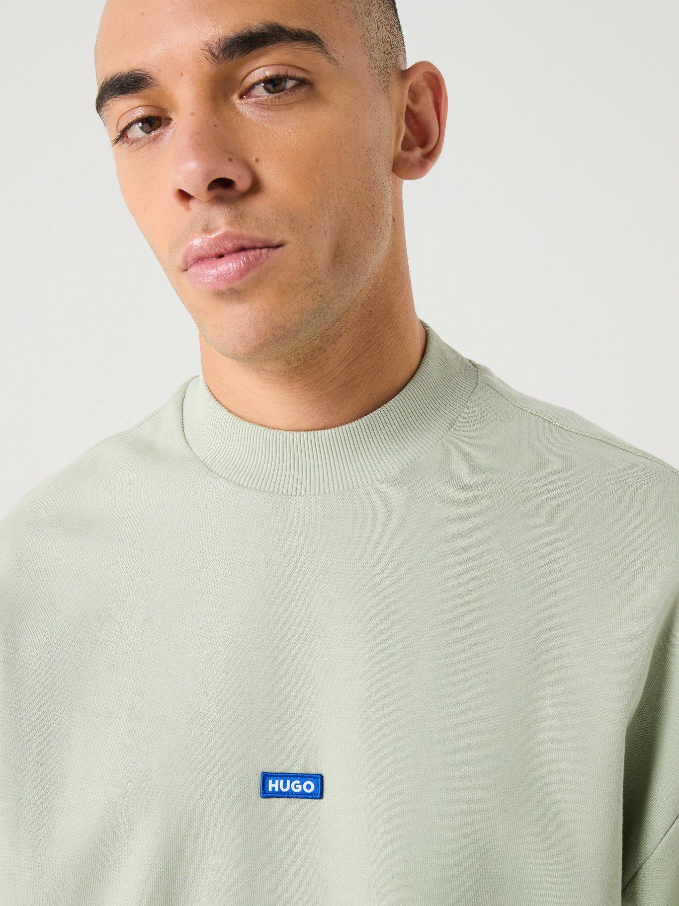 Image 6 of 6 of HUGO Blue Nedro Regular Fit Crew Sweatshirt - Light Green