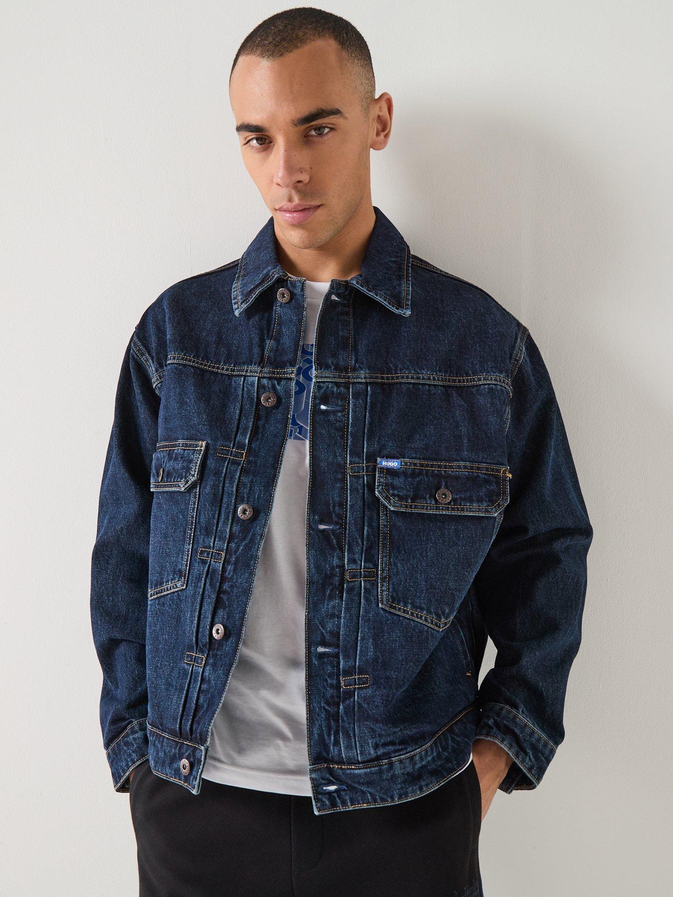 HUGO Blue Nial Denim Jacket - Dark Blue