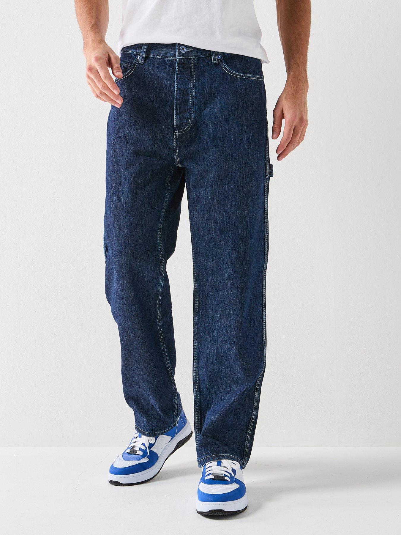 Image 1 of 6 of HUGO Blue Carpenter Baggy Jeans - Dark Blue