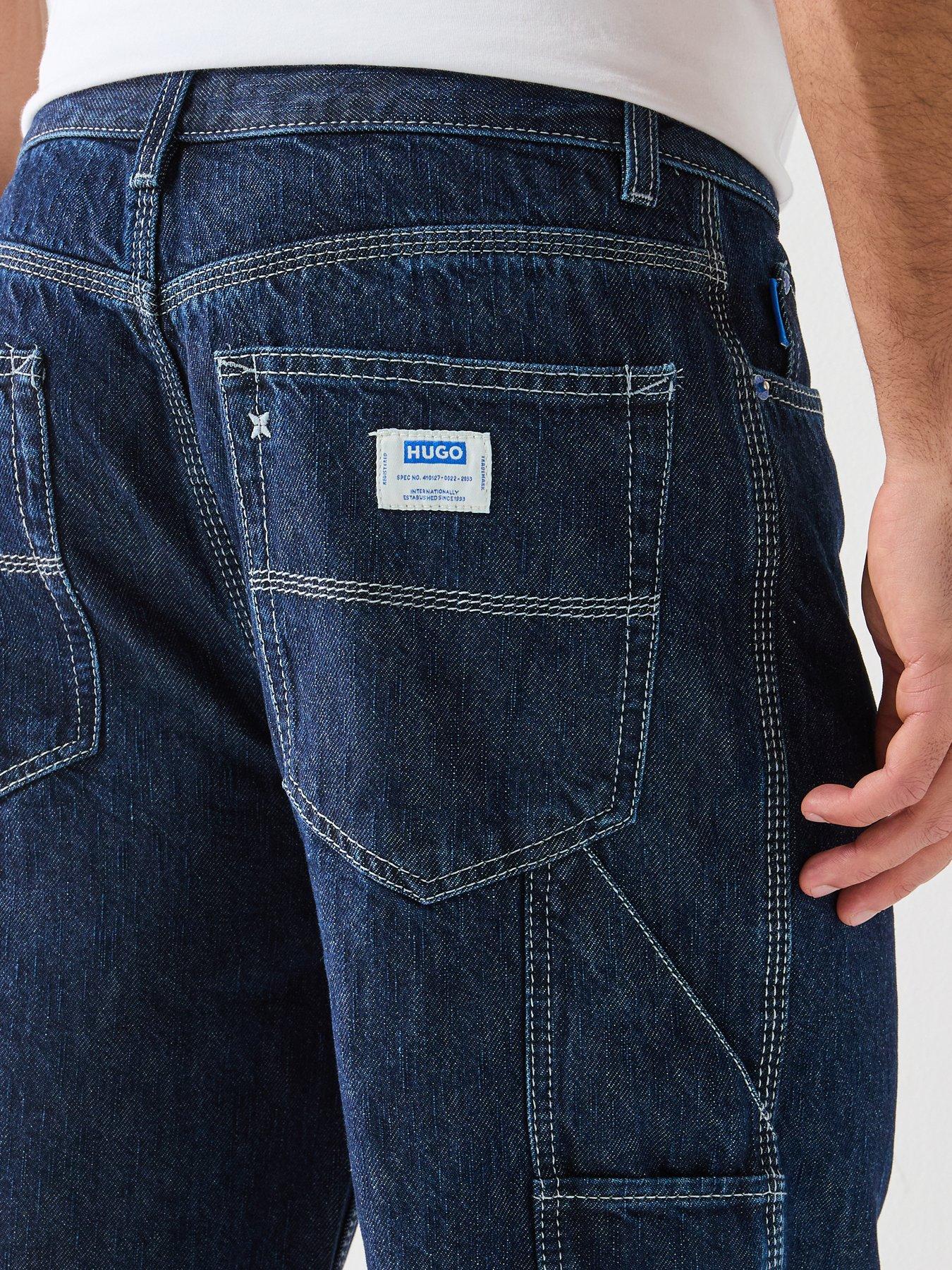 Image 4 of 6 of HUGO Blue Carpenter Baggy Jeans - Dark Blue