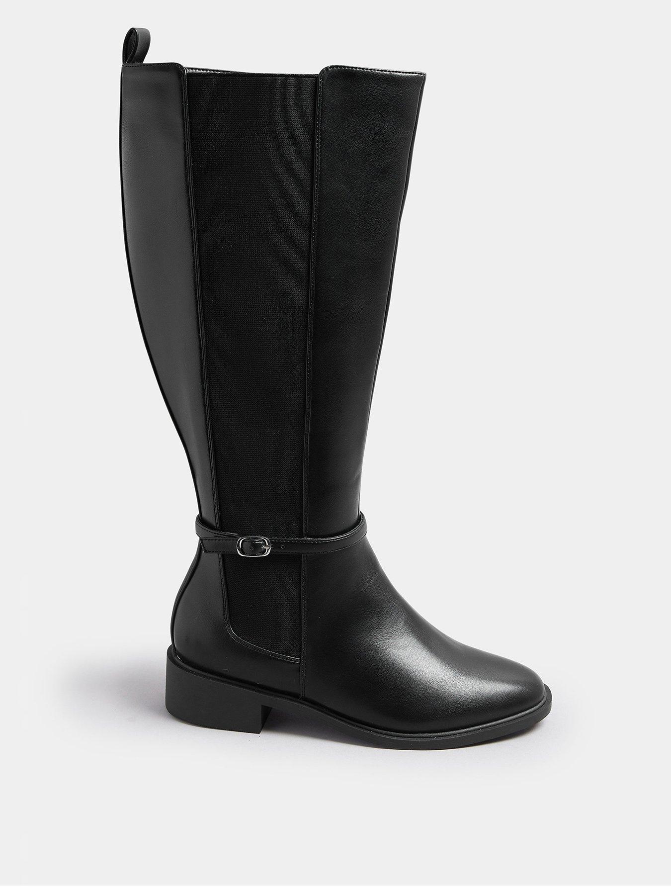 yours-extra-wide-fit-elastic-riding-boot-black