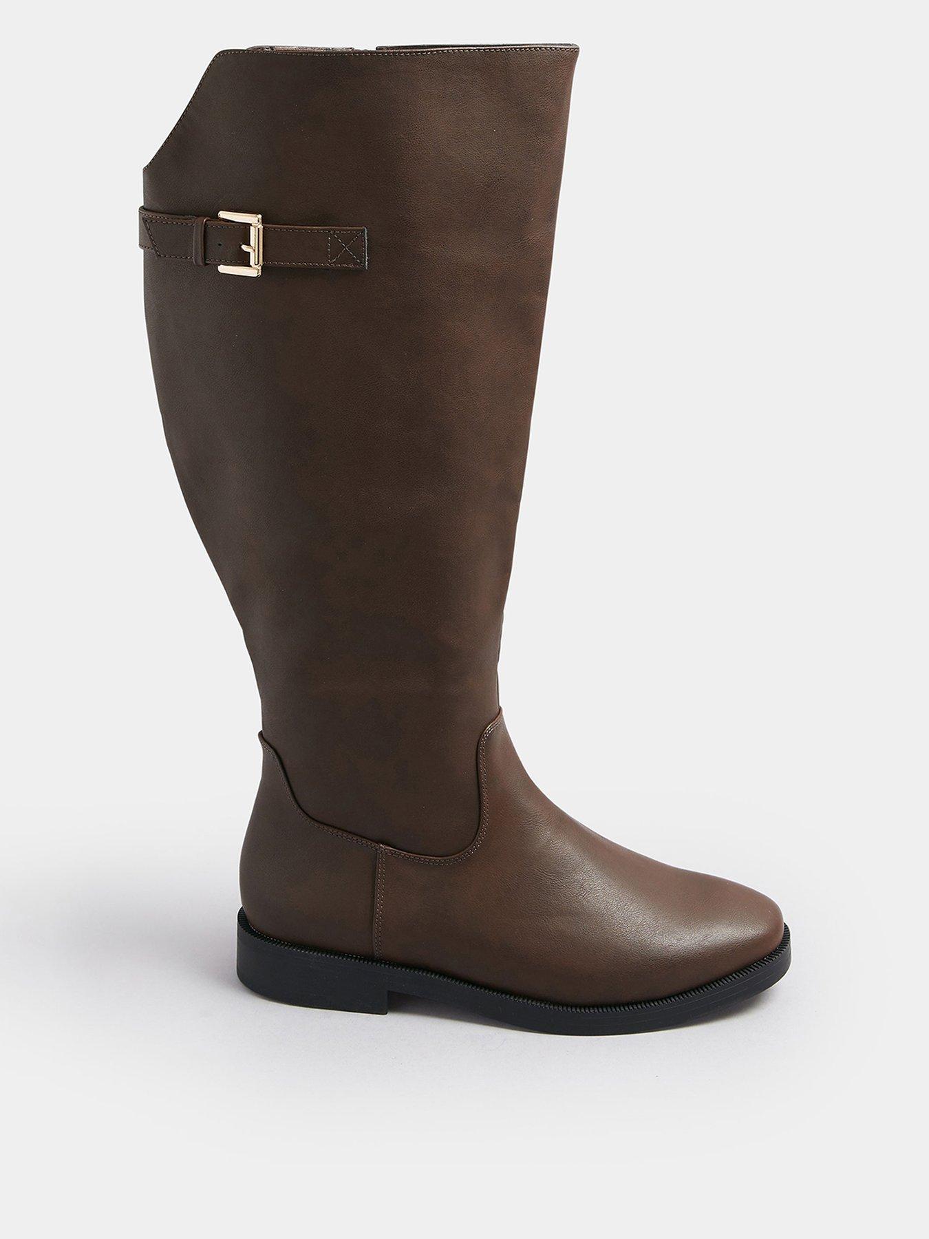Yours Extra Wide Fit Metal Buckle Boot - Brown