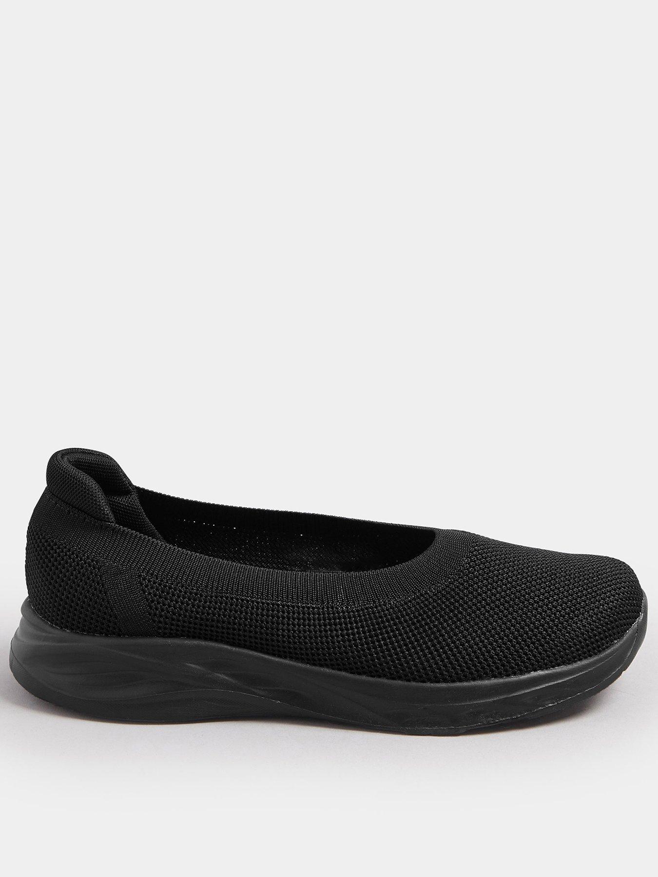 yours-extra-wide-fit-knitted-ballet-trainer-black