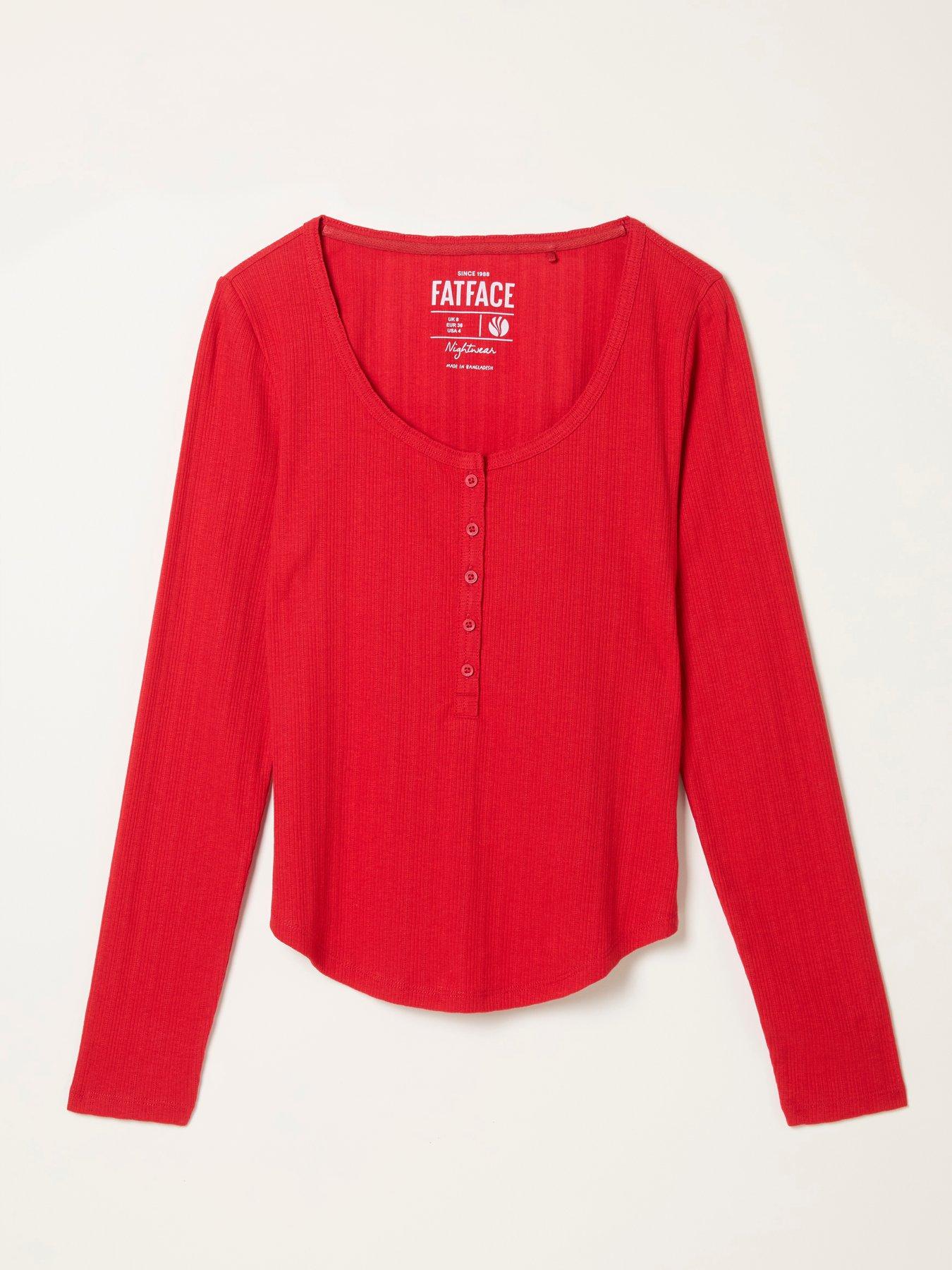 Image 6 of 6 of FatFace Hattie Henley Top - Red