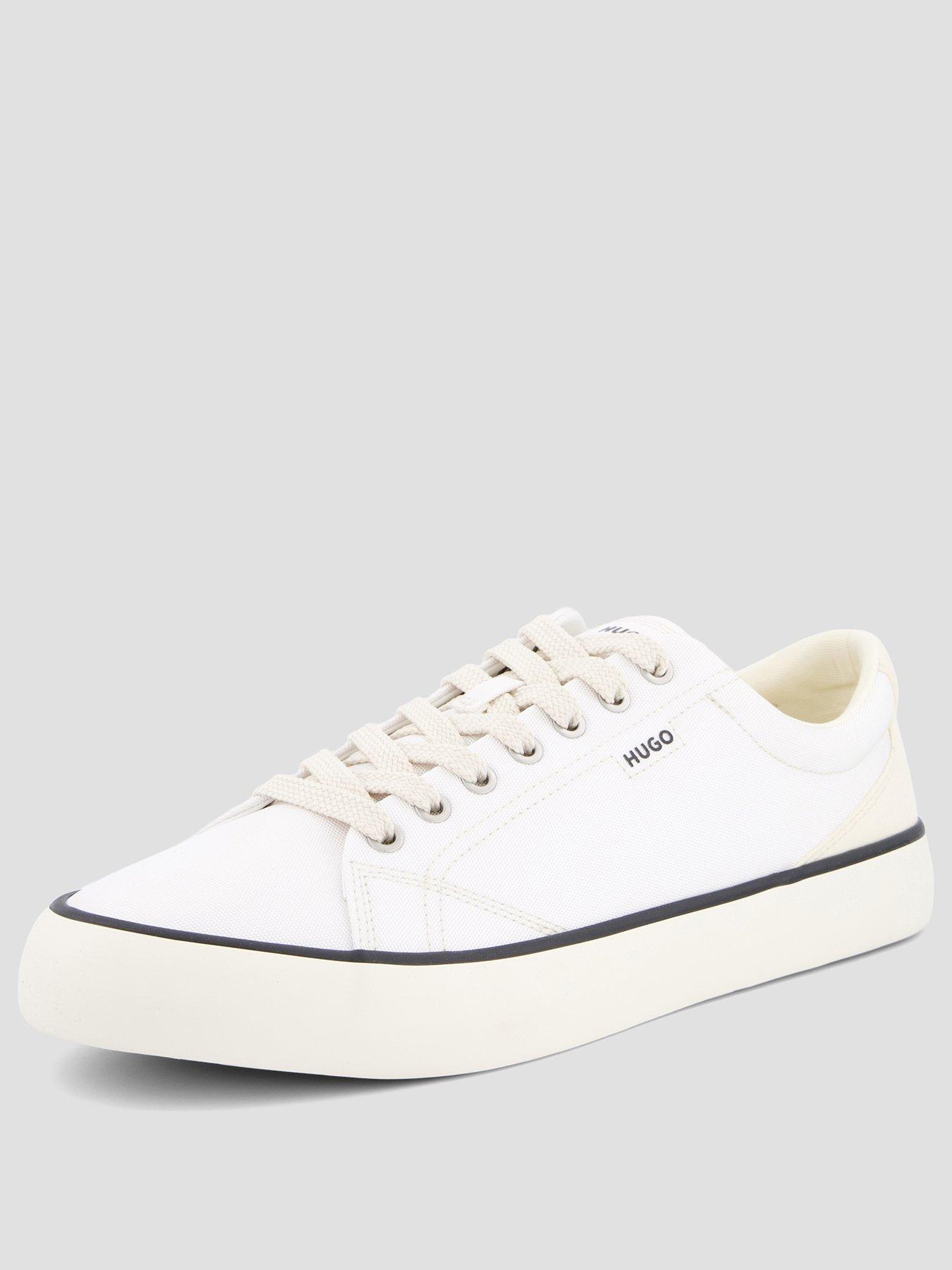 Image 2 of 7 of HUGO Blue B-Cross Tenn Canvas Trainers - White