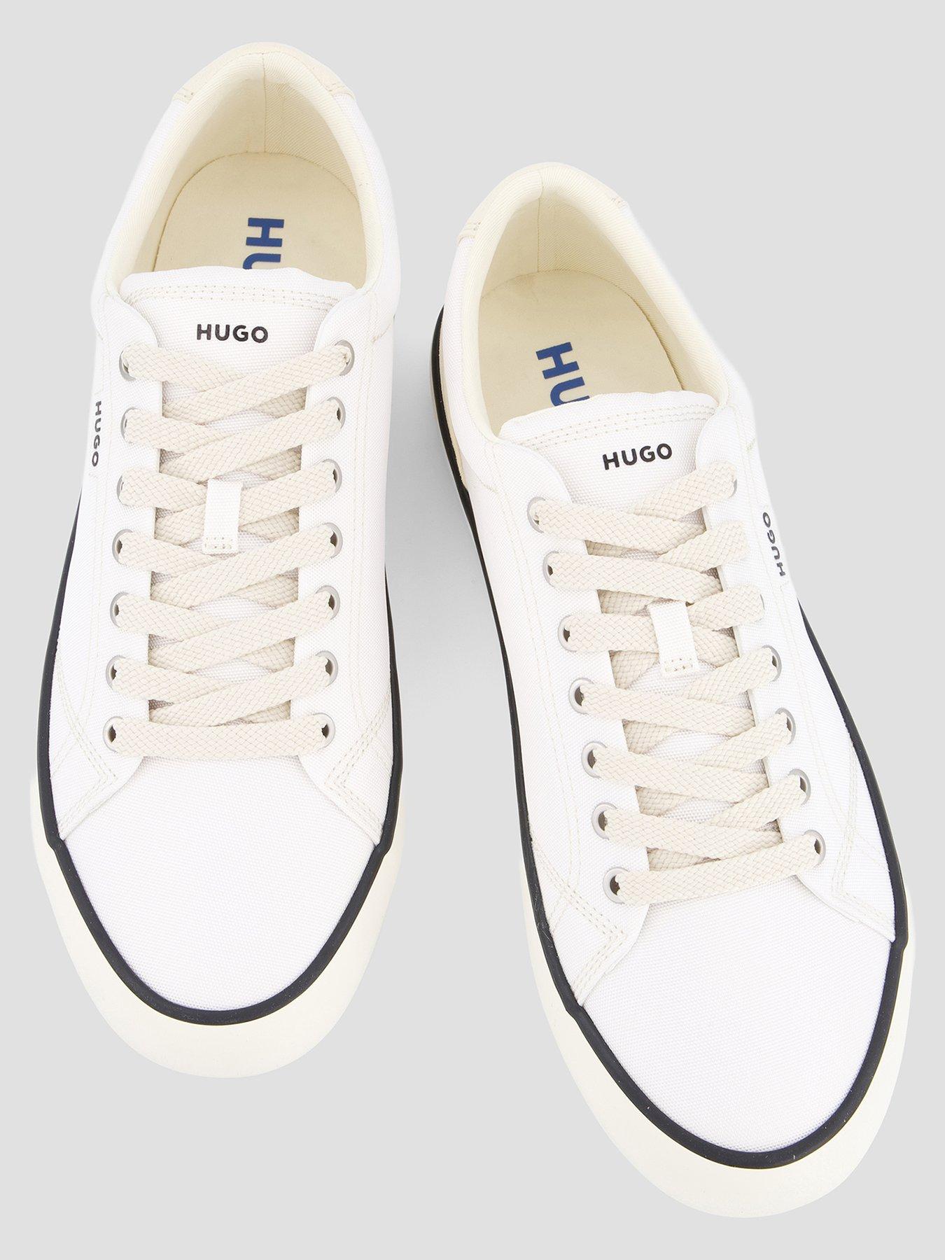 Image 3 of 7 of HUGO Blue B-Cross Tenn Canvas Trainers - White