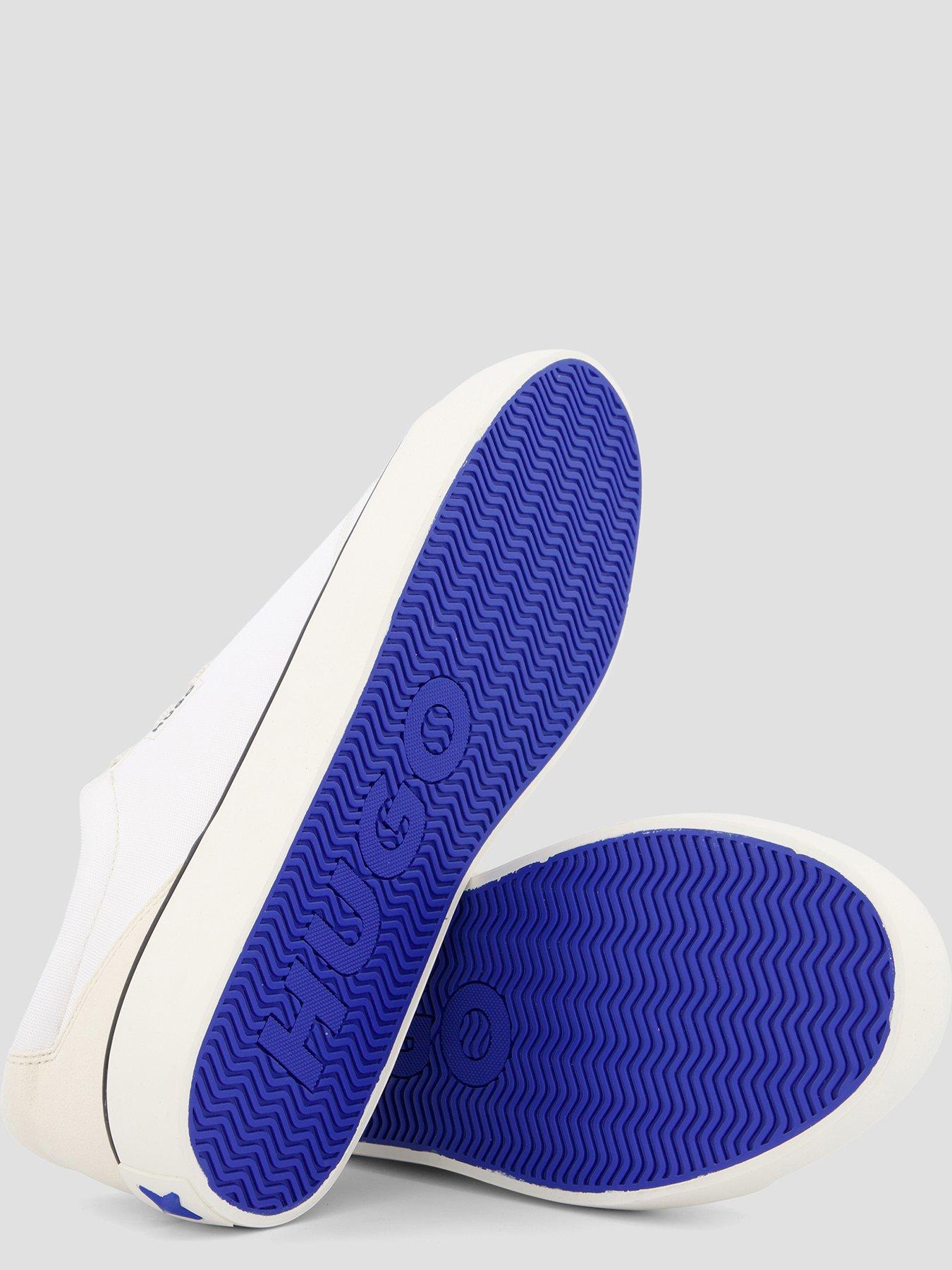 Image 4 of 7 of HUGO Blue B-Cross Tenn Canvas Trainers - White