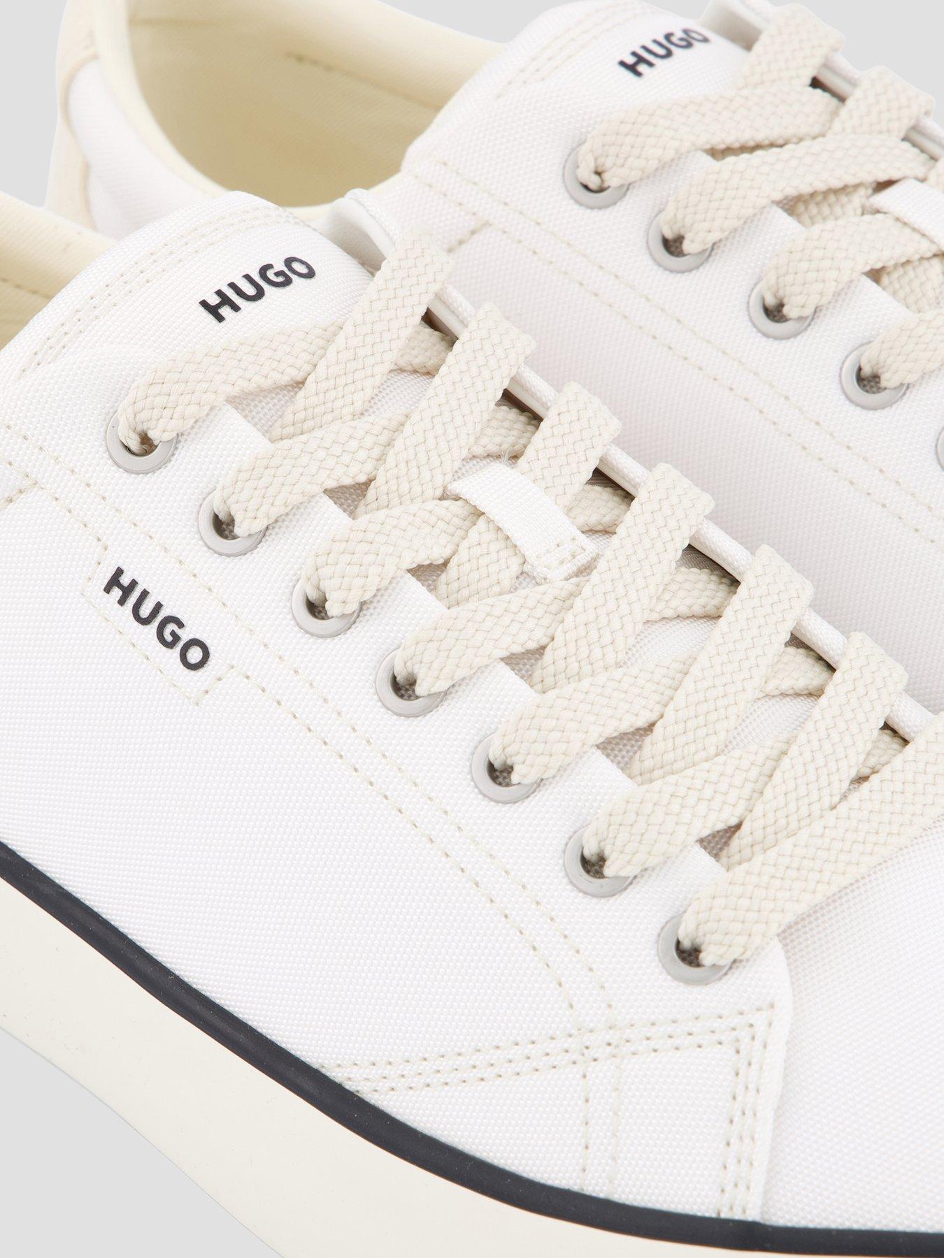 Image 5 of 7 of HUGO Blue B-Cross Tenn Canvas Trainers - White
