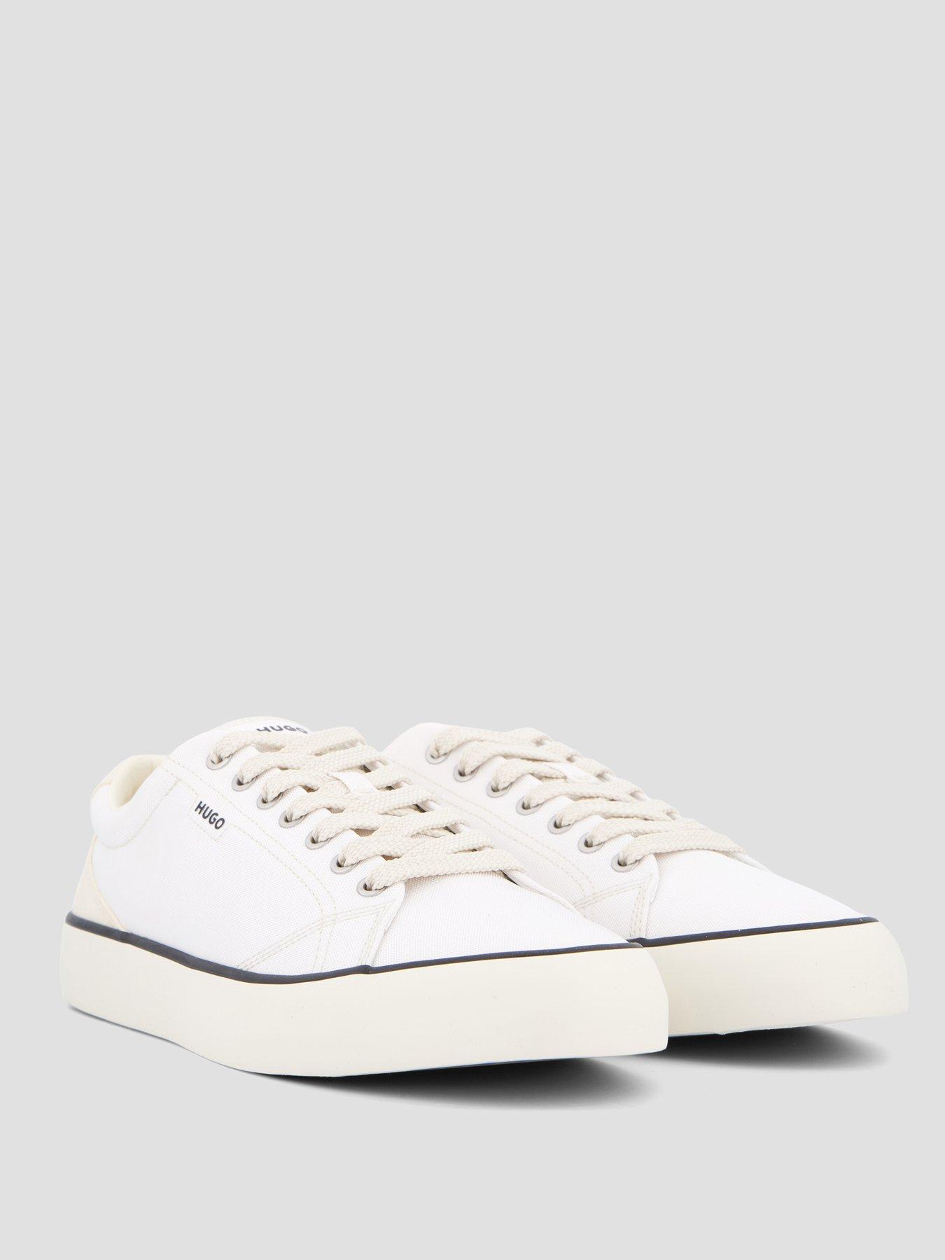 Image 6 of 7 of HUGO Blue B-Cross Tenn Canvas Trainers - White