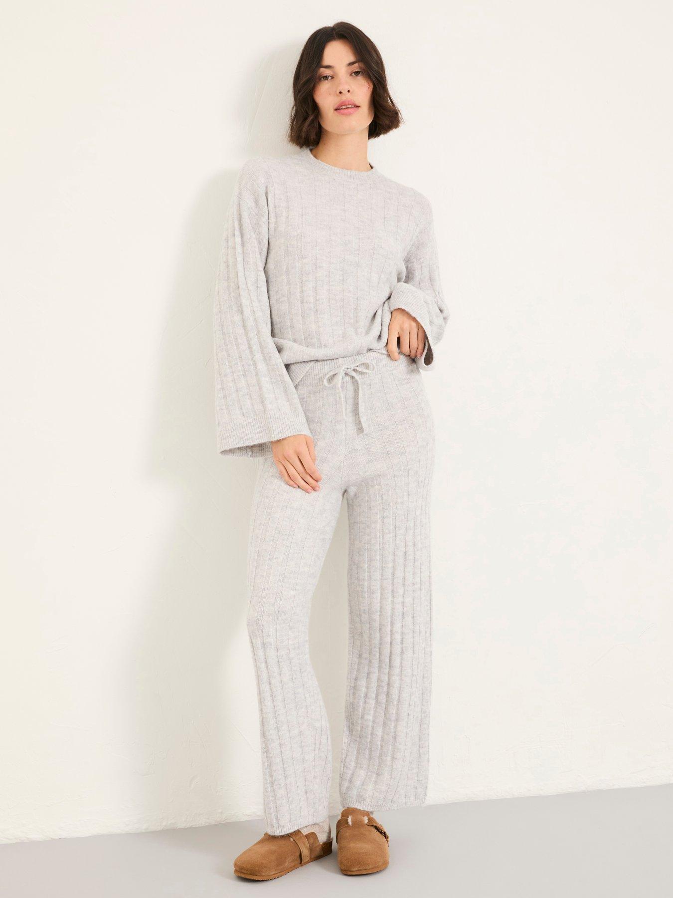 FatFace Knit Wide Leg Lounge - Grey