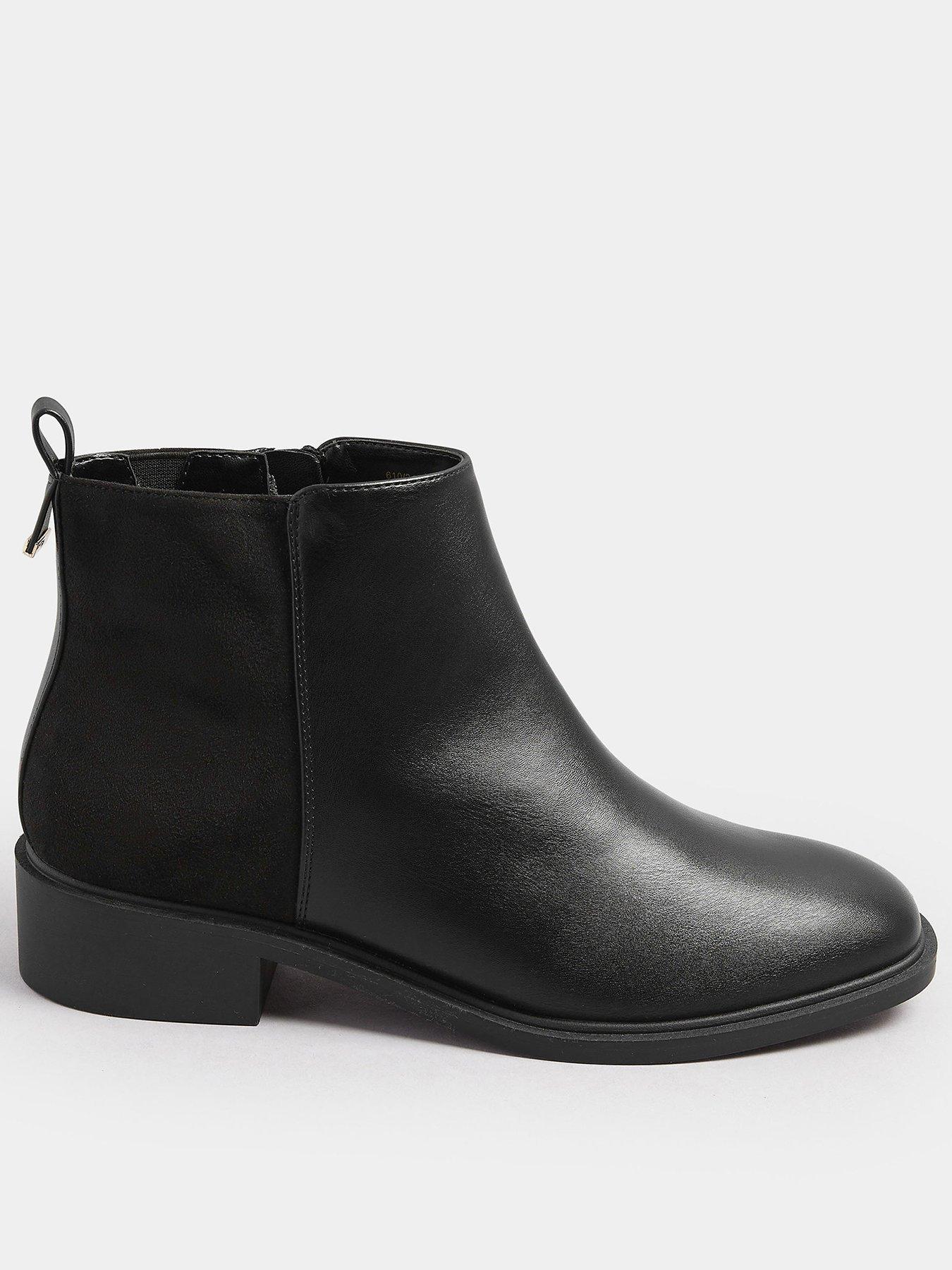 undefined Extra Wide Fit Metal Trim Ankle Boot - Black