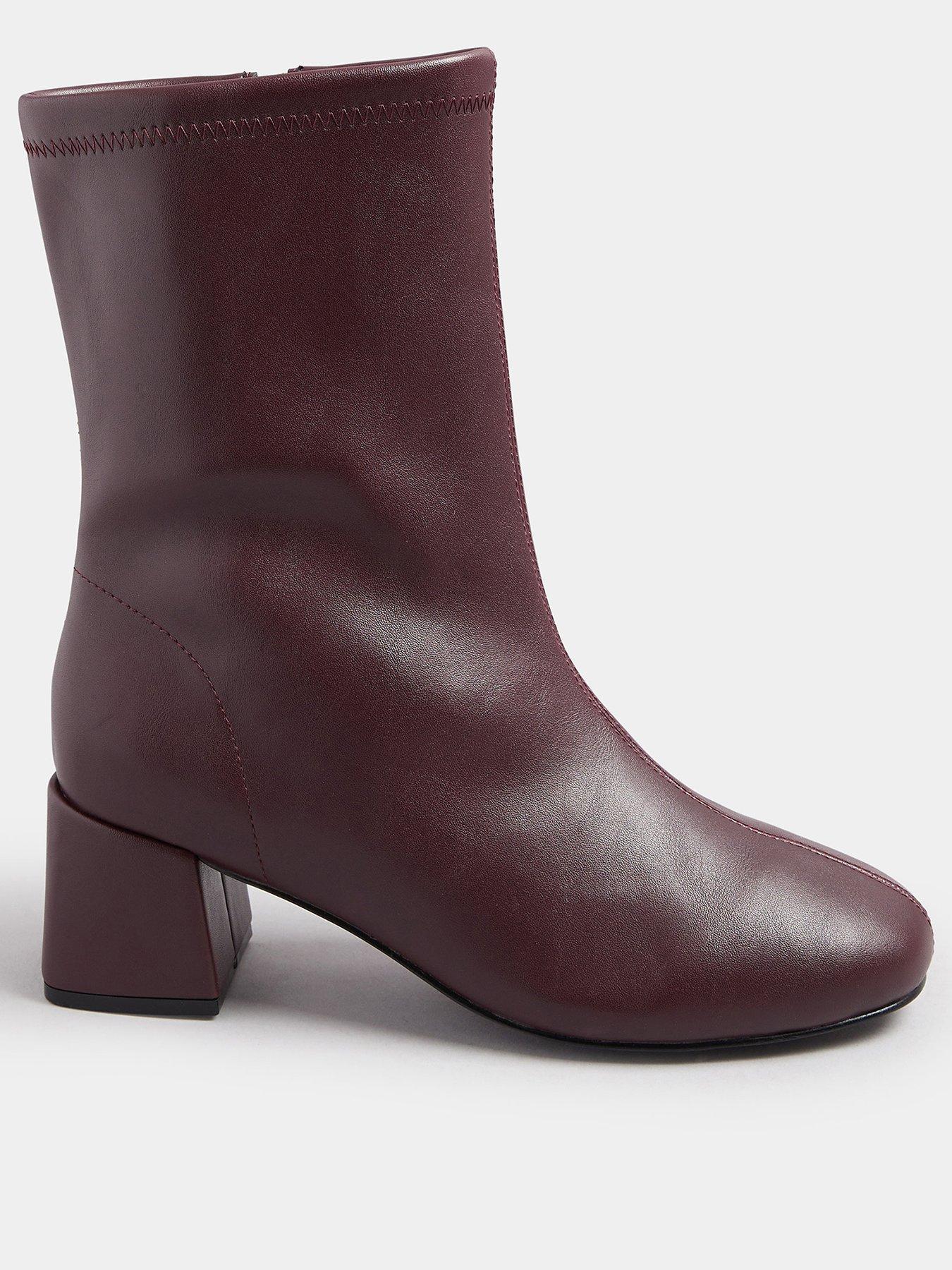 yours-extra-wide-fit-block-heel-stretch-boot-red