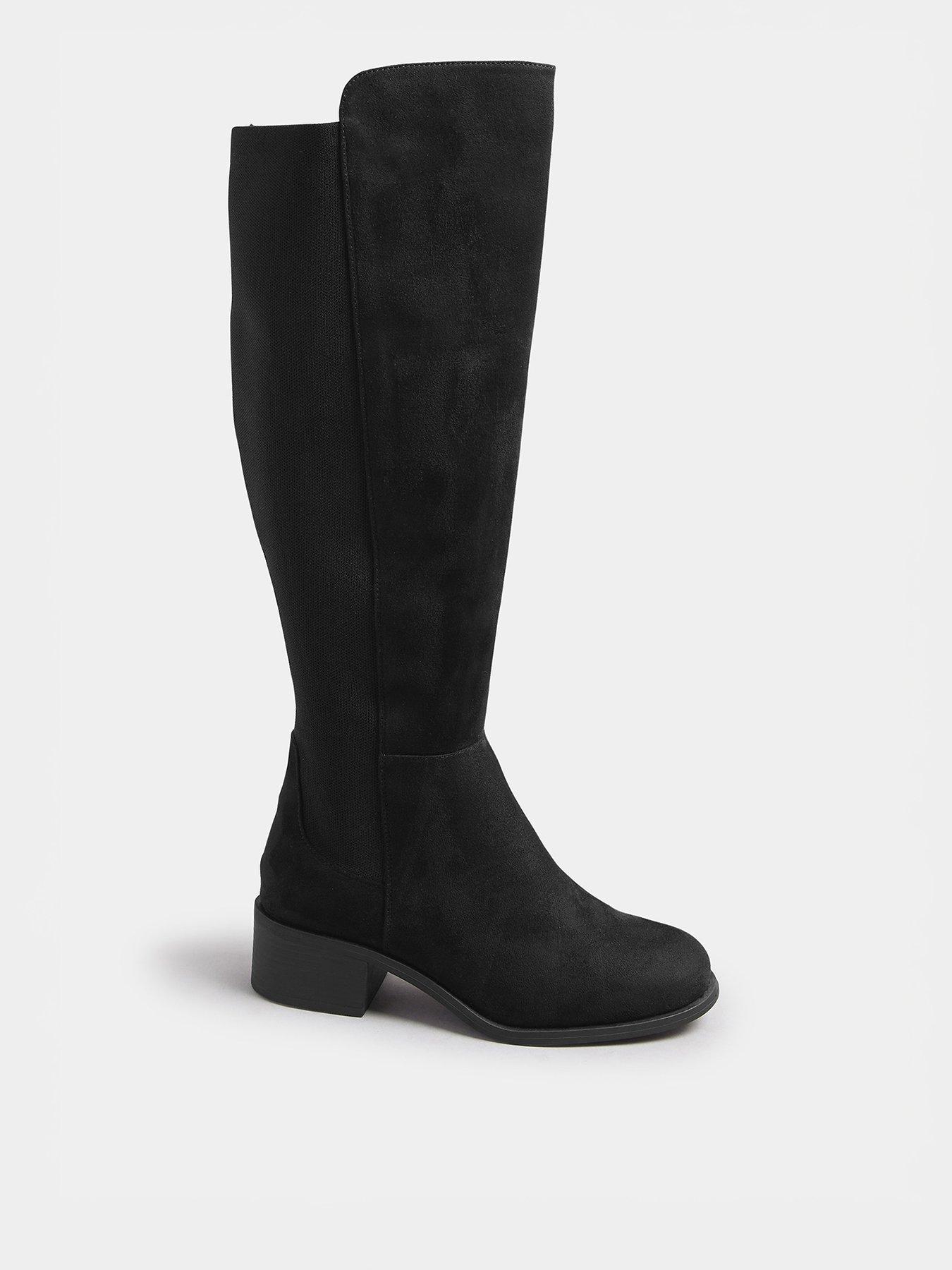 Yours Extra Wide Fit Stepped Topline Boot - Black