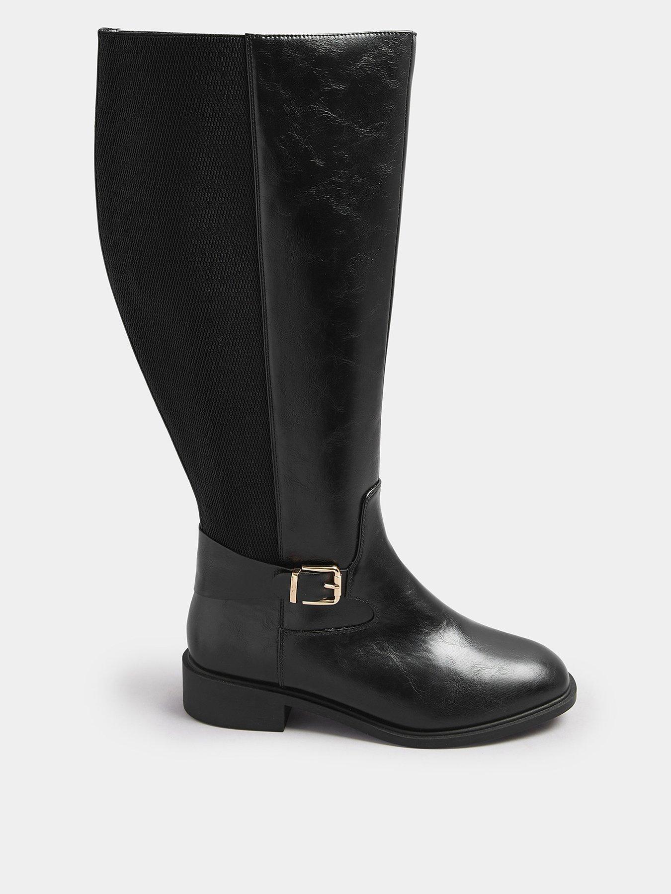 Yours Extra Wide Fit Buckle Stretch Knee Boot