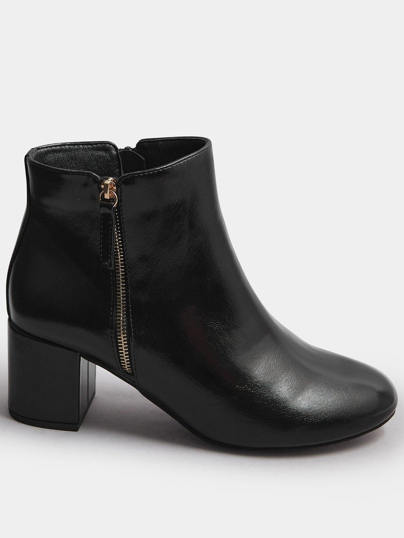 yours-wide-fit-pu-side-zip-block-boot-black