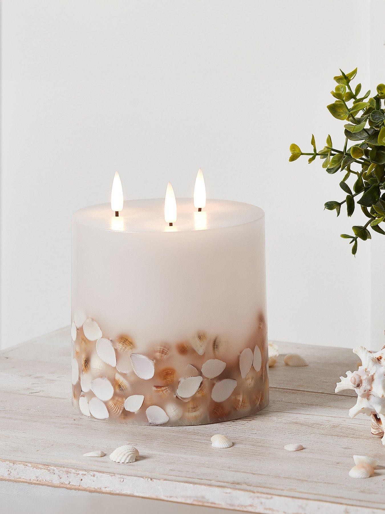 Lights4Fun TruGlow LED Shell 3 Wick Candle