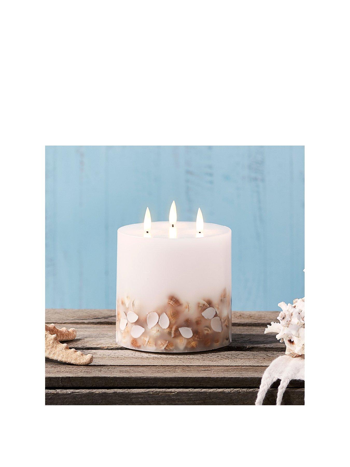 Image 2 of 2 of Lights4Fun TruGlow LED Shell 3 Wick Candle