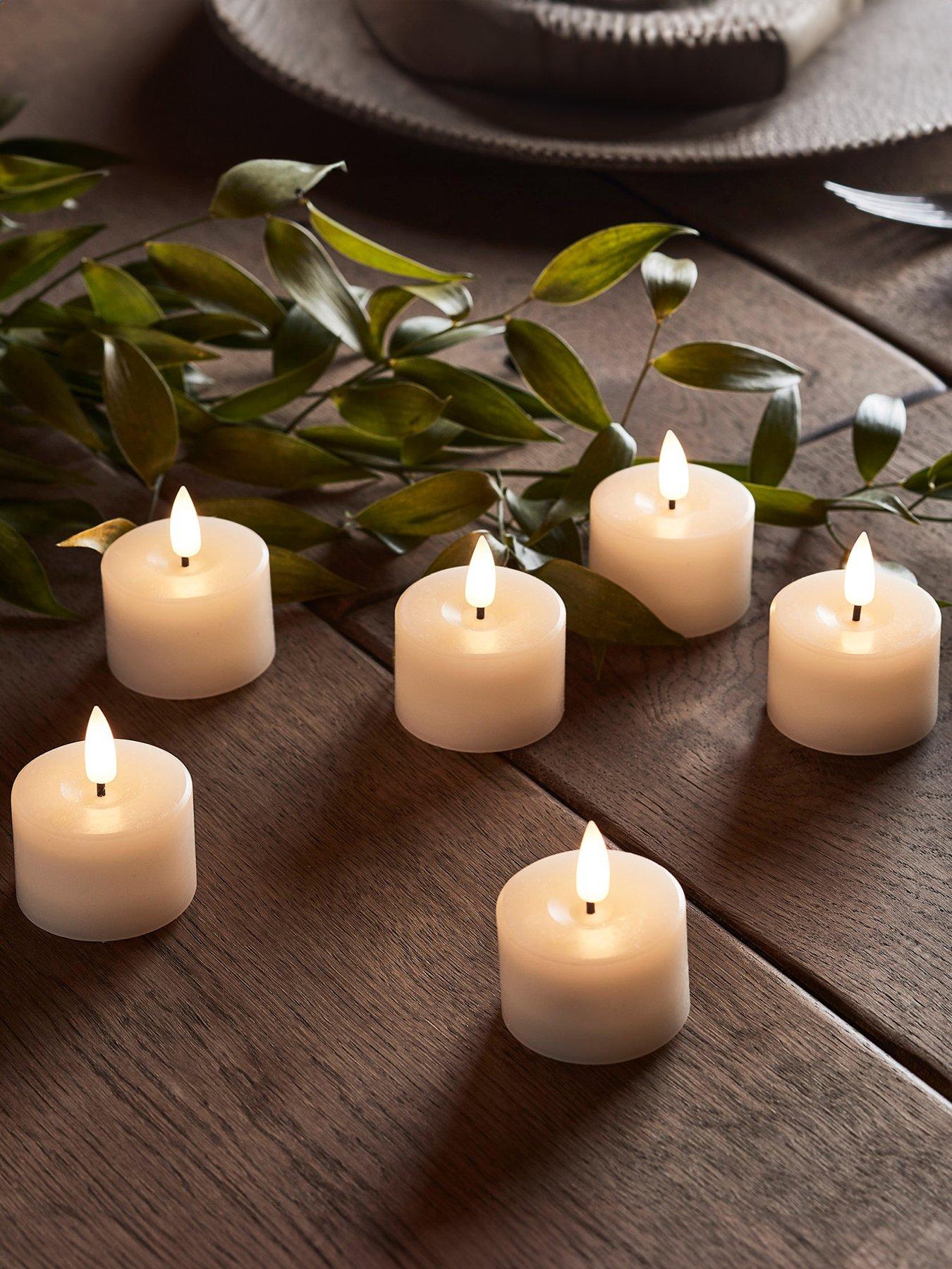 Lights4Fun 6 Ivory TruGlow LED Mini Votive Candles