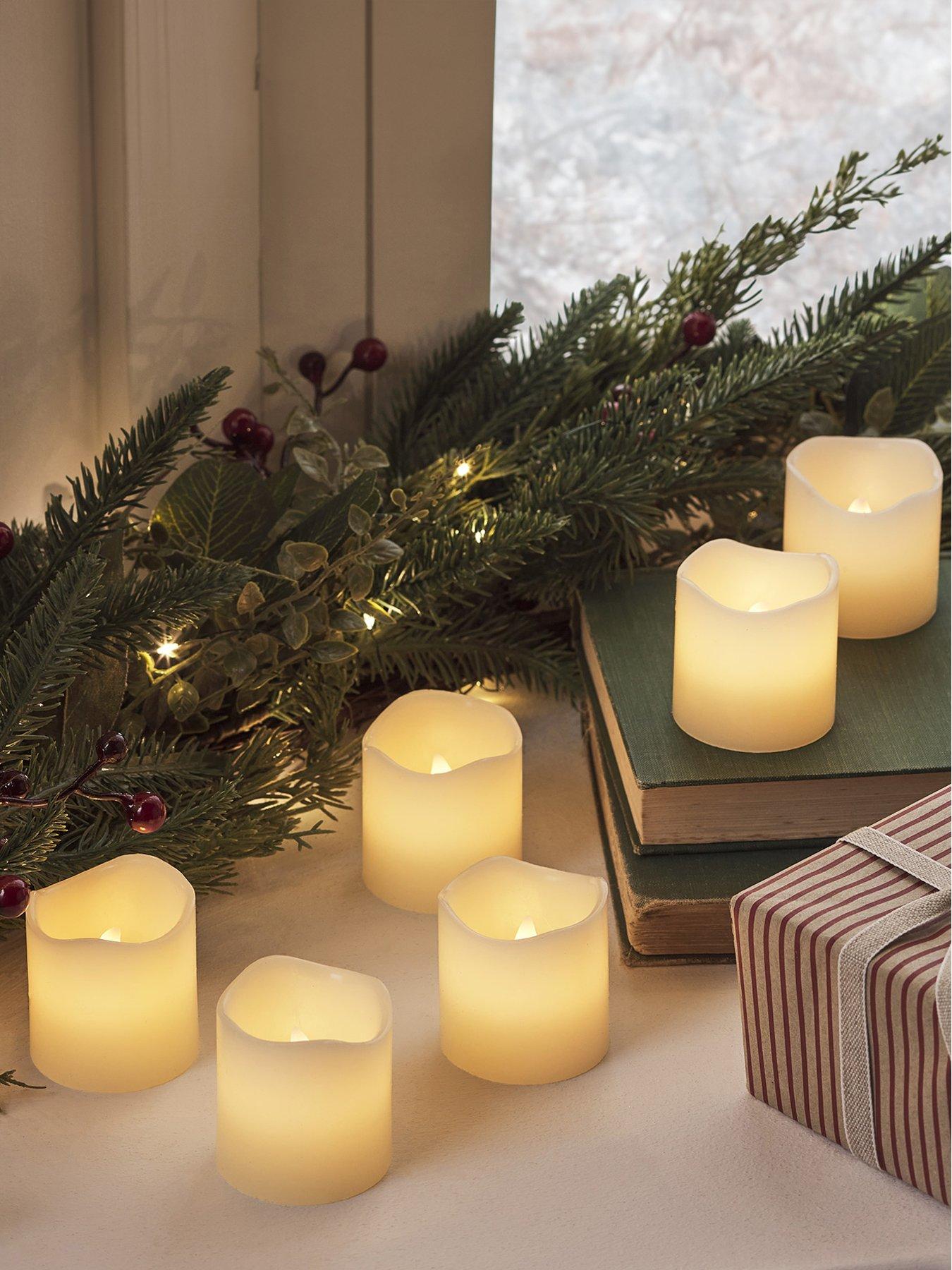 Lights4Fun 6 Wax Votive Battery LED Candles