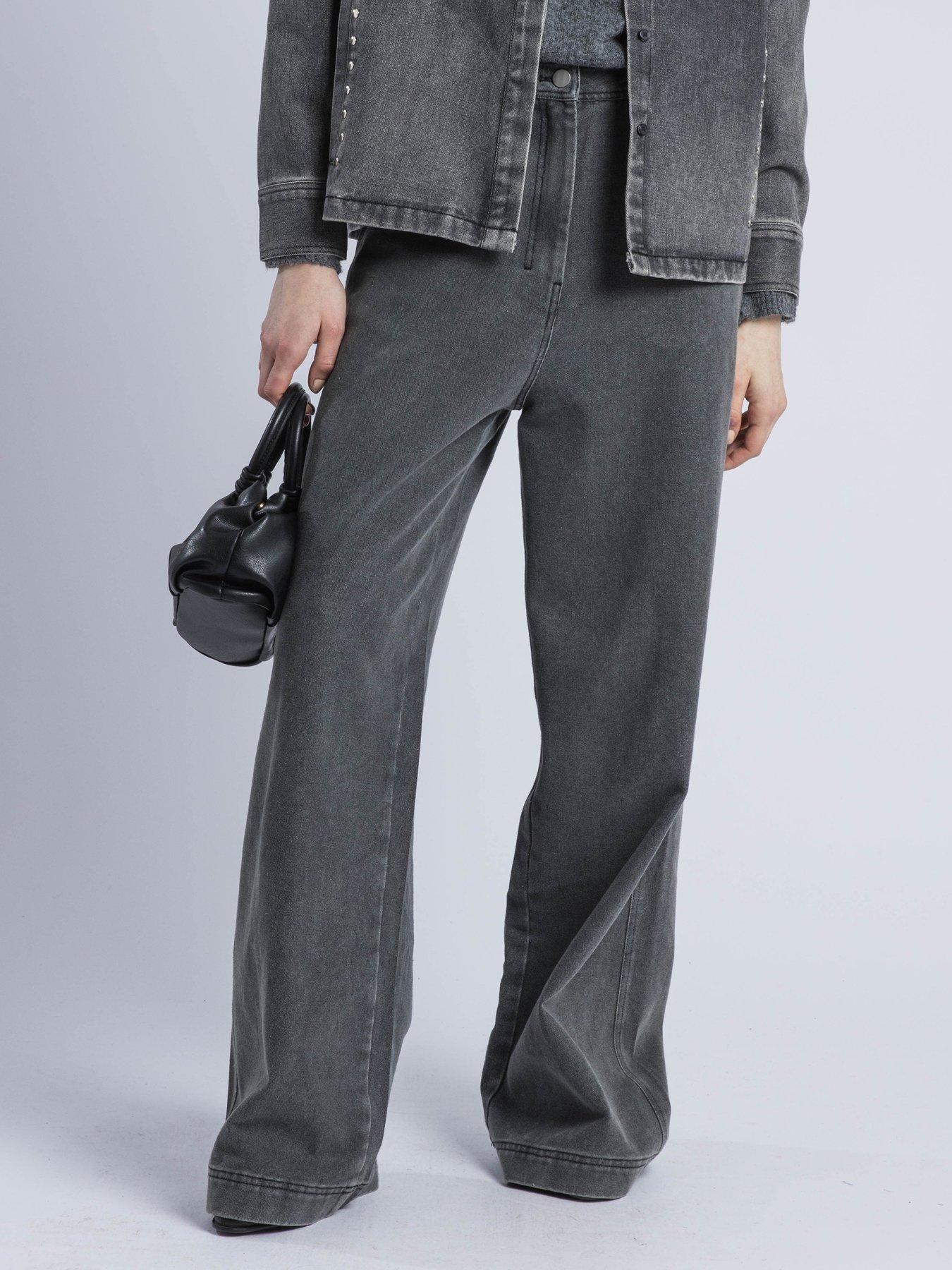 Religion Eccentric Washed Wide Leg Baggy Denim Jean - Grey