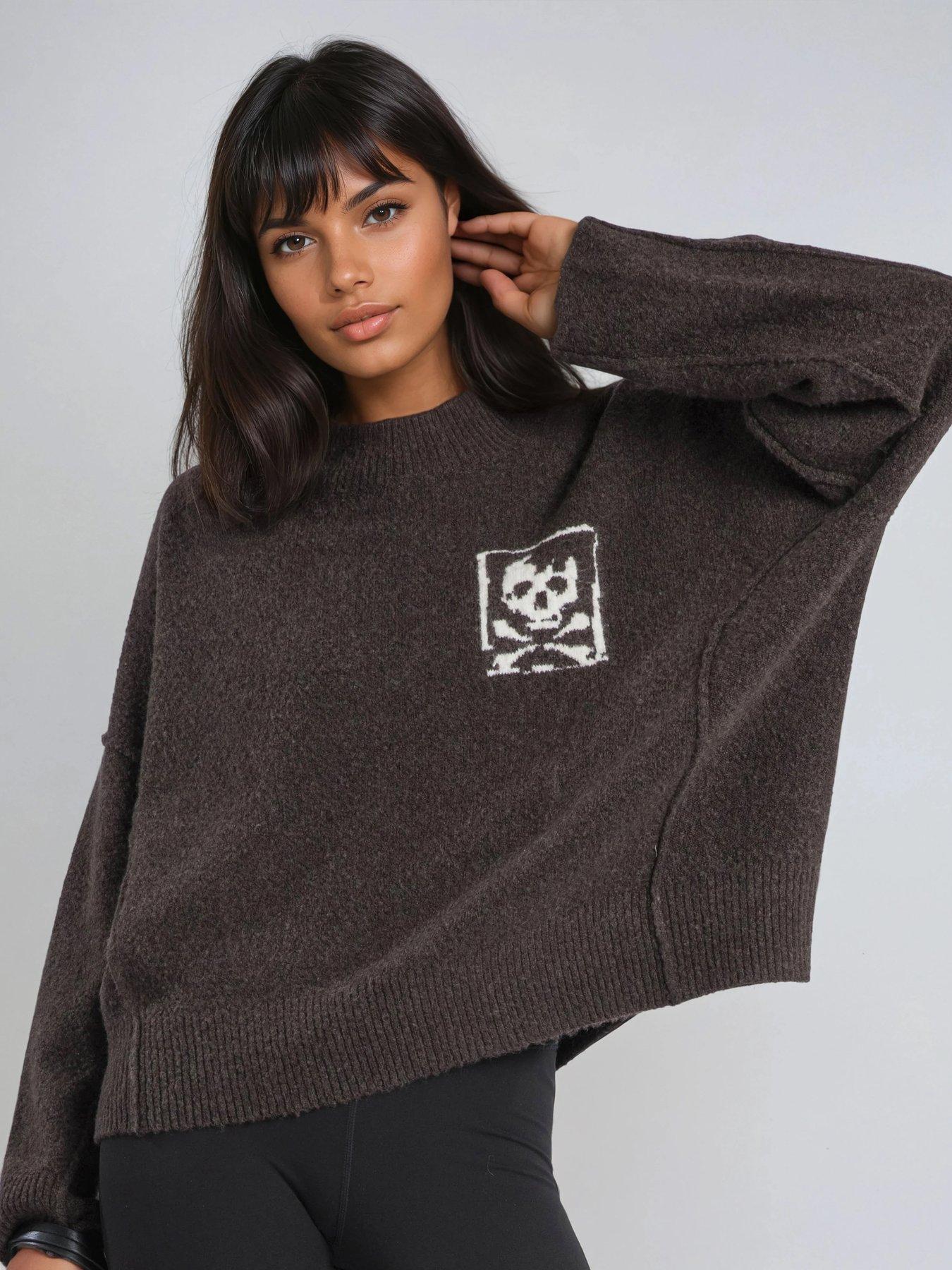 religion-skull-jacquard-jumper-brown
