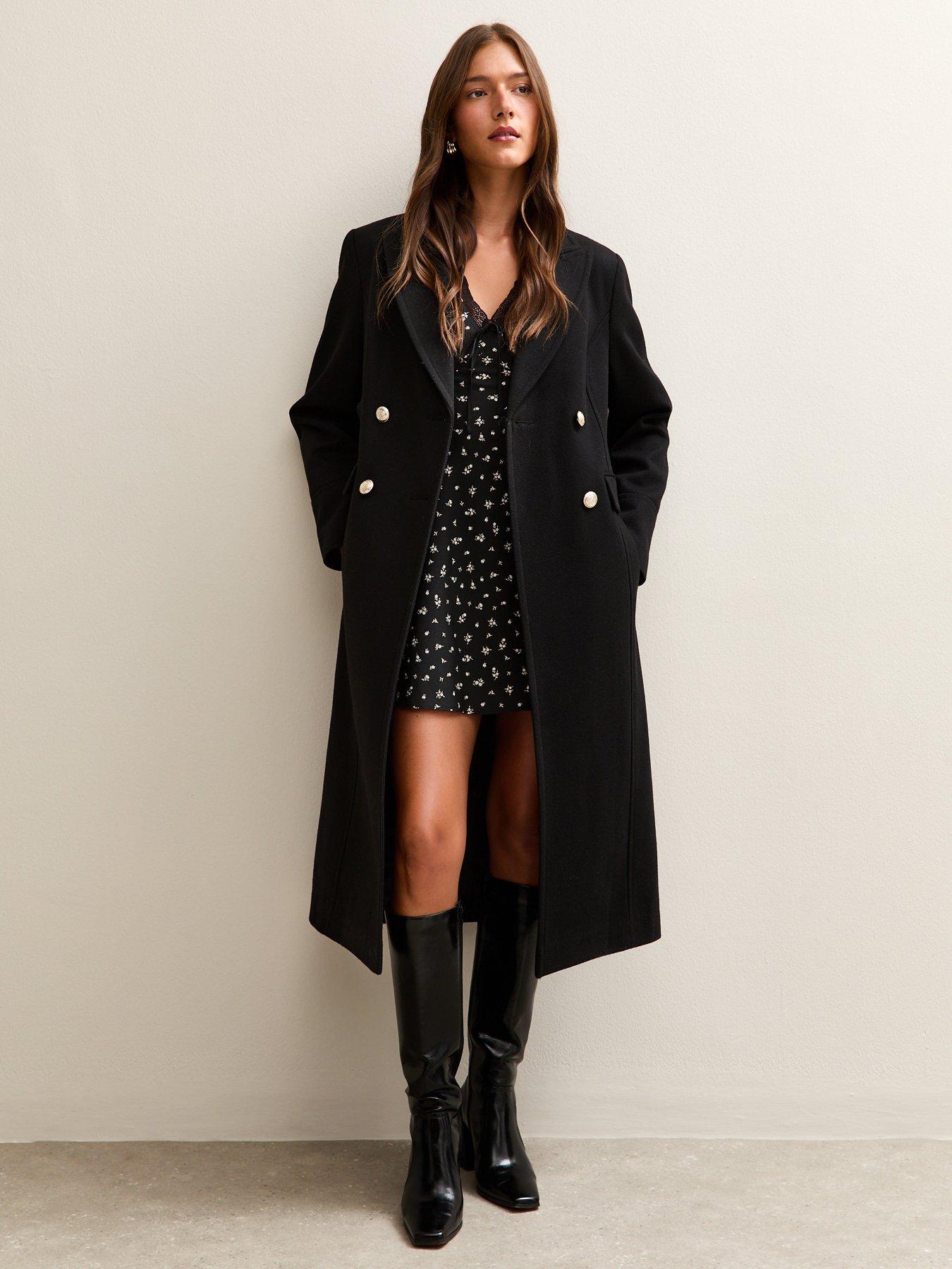 New Look Black Double Breasted Coat