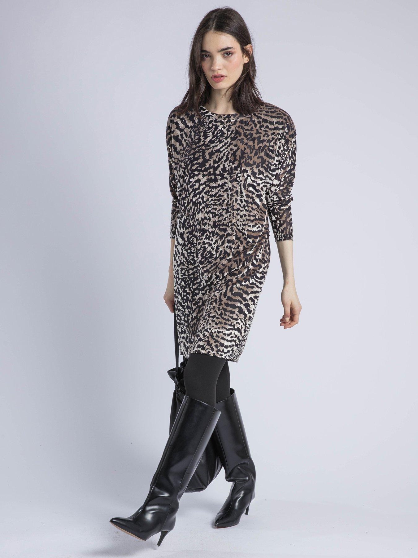 undefined Emmy Tunic Velvet Jersey Zebra Dress - Animal