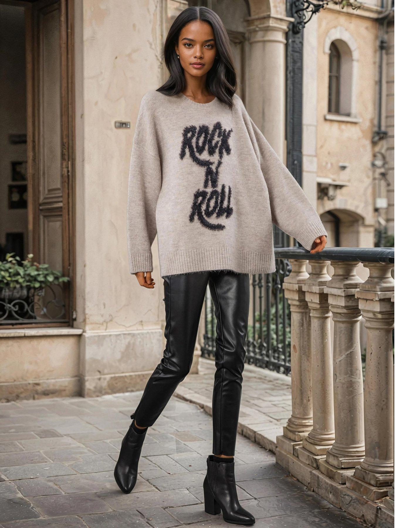 undefined Hatty Oversized Rock N' Roll Jumper  - Nude