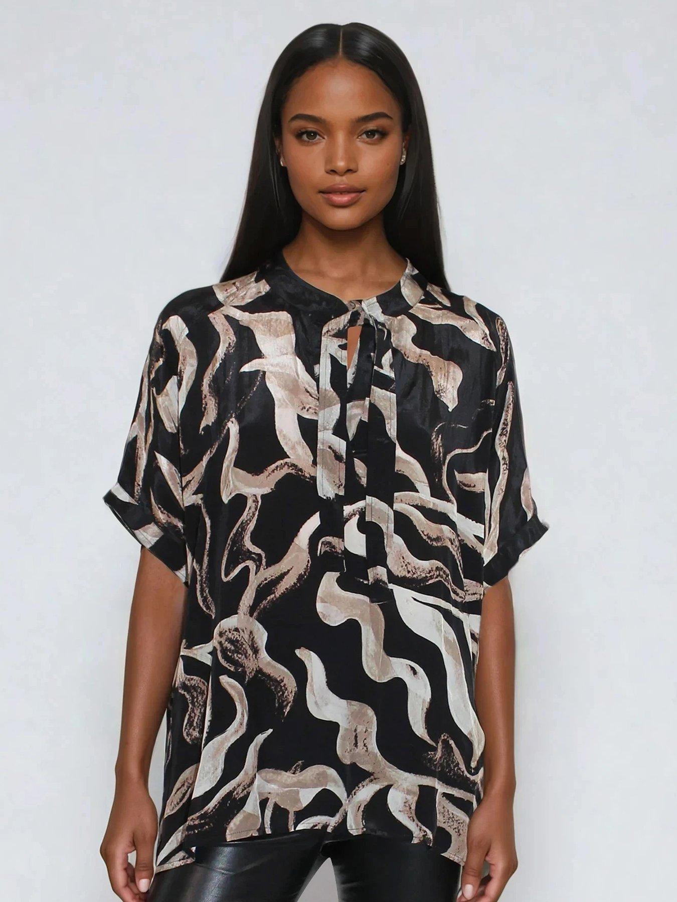 undefined Oversized Glory Abstract Tunic Shirt - Black