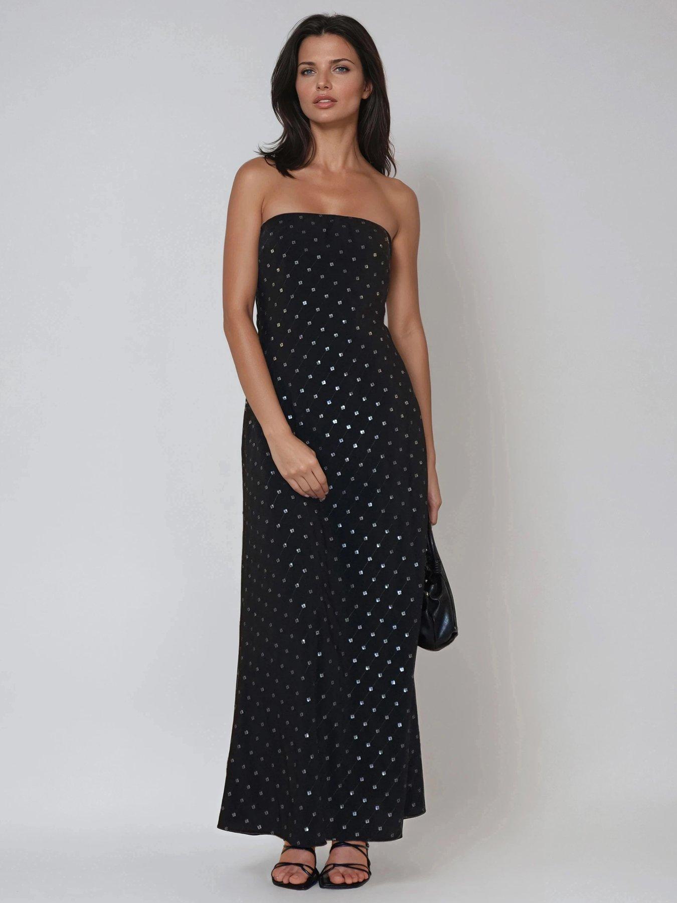 Religion Embellished Mila Embellished Sequin Maxi Dress - Black