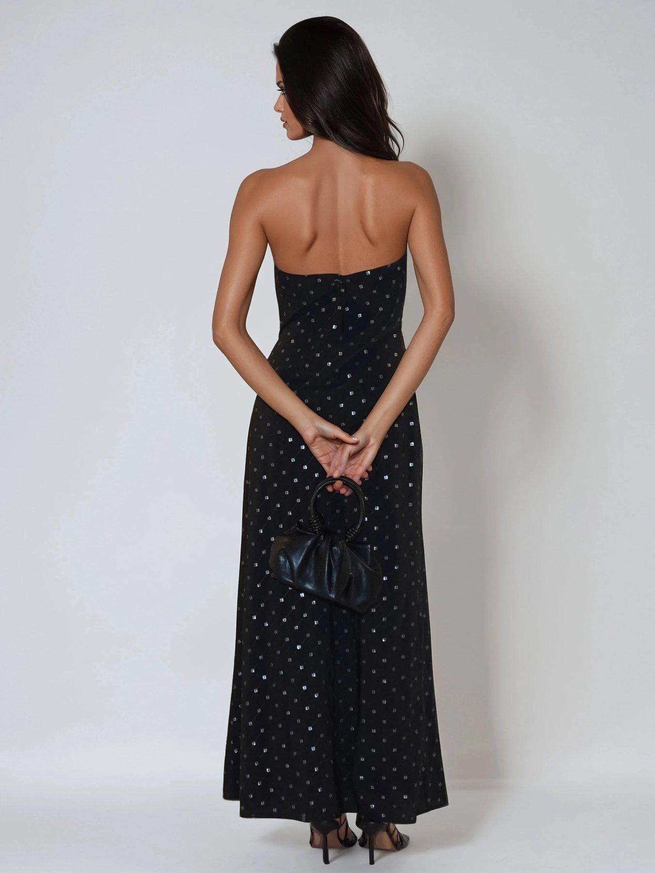 chinese dress ladies Atticus Knit Maxi Dress with Sequin / Gold | Meshki
