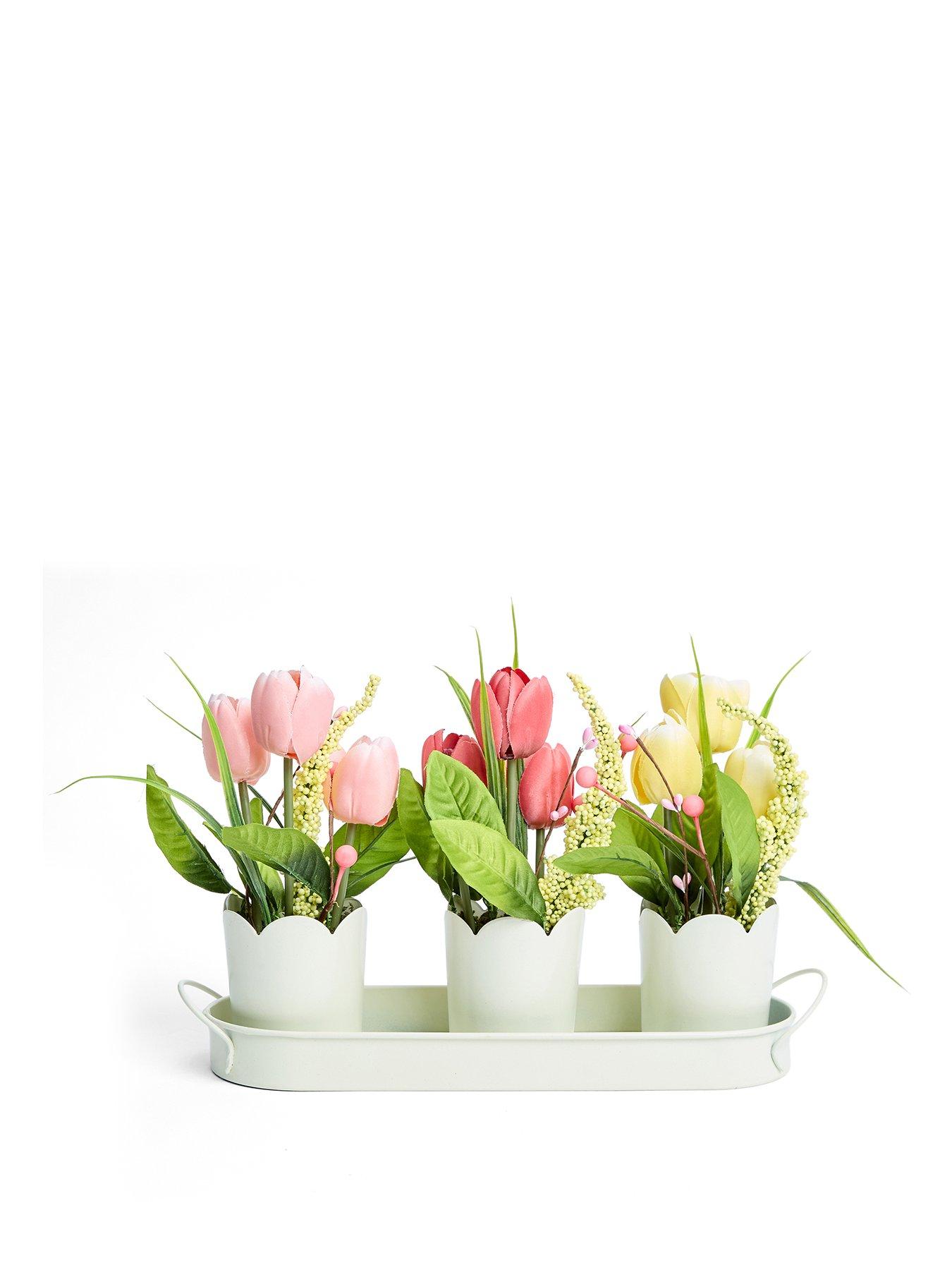 Image 2 of 4 of The Very Collection Set 3 Faux Tulips in Pots
