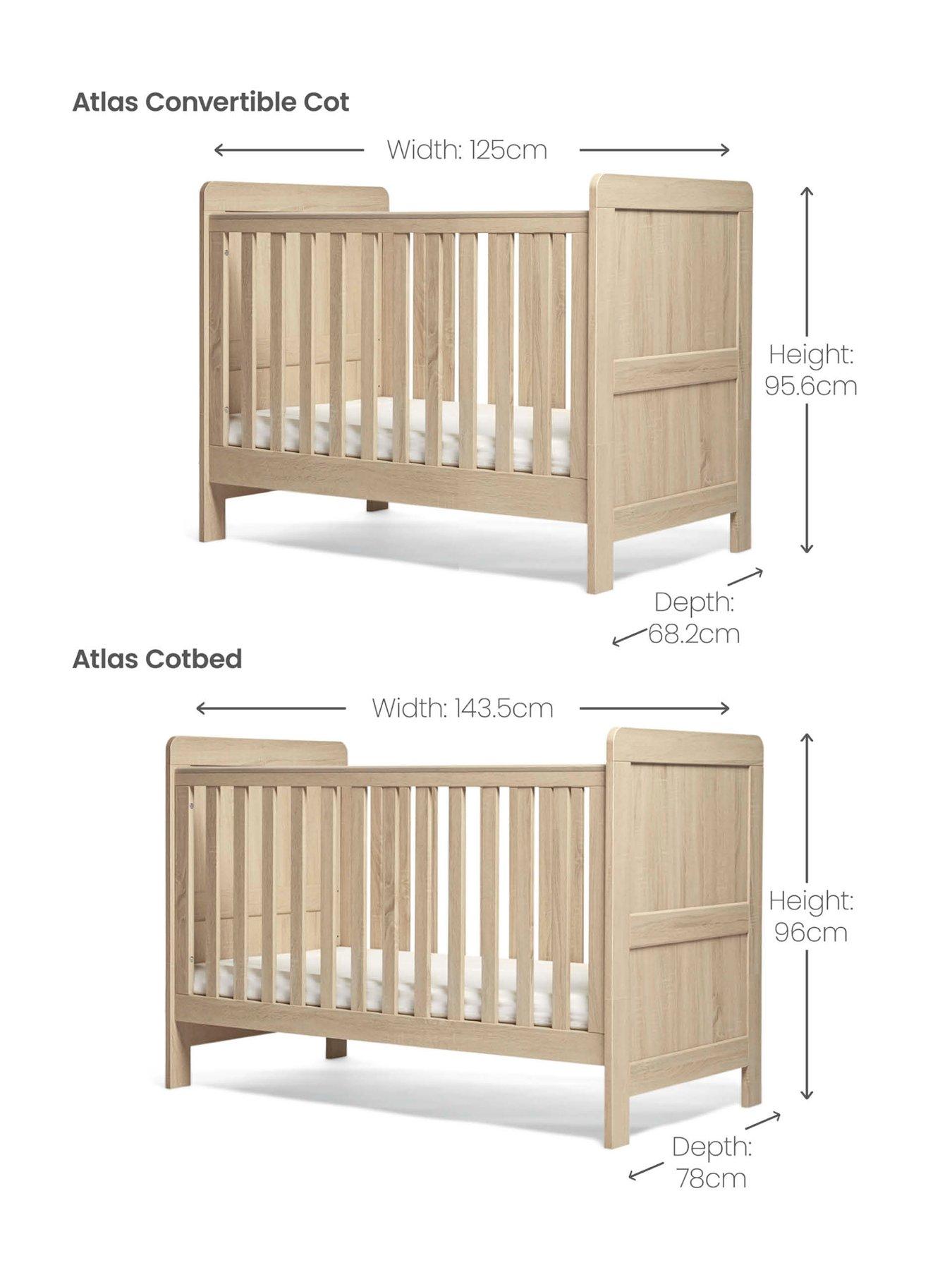 Image 3 of 6 of Mamas & Papas Atlas Small Cotbed Light Oak