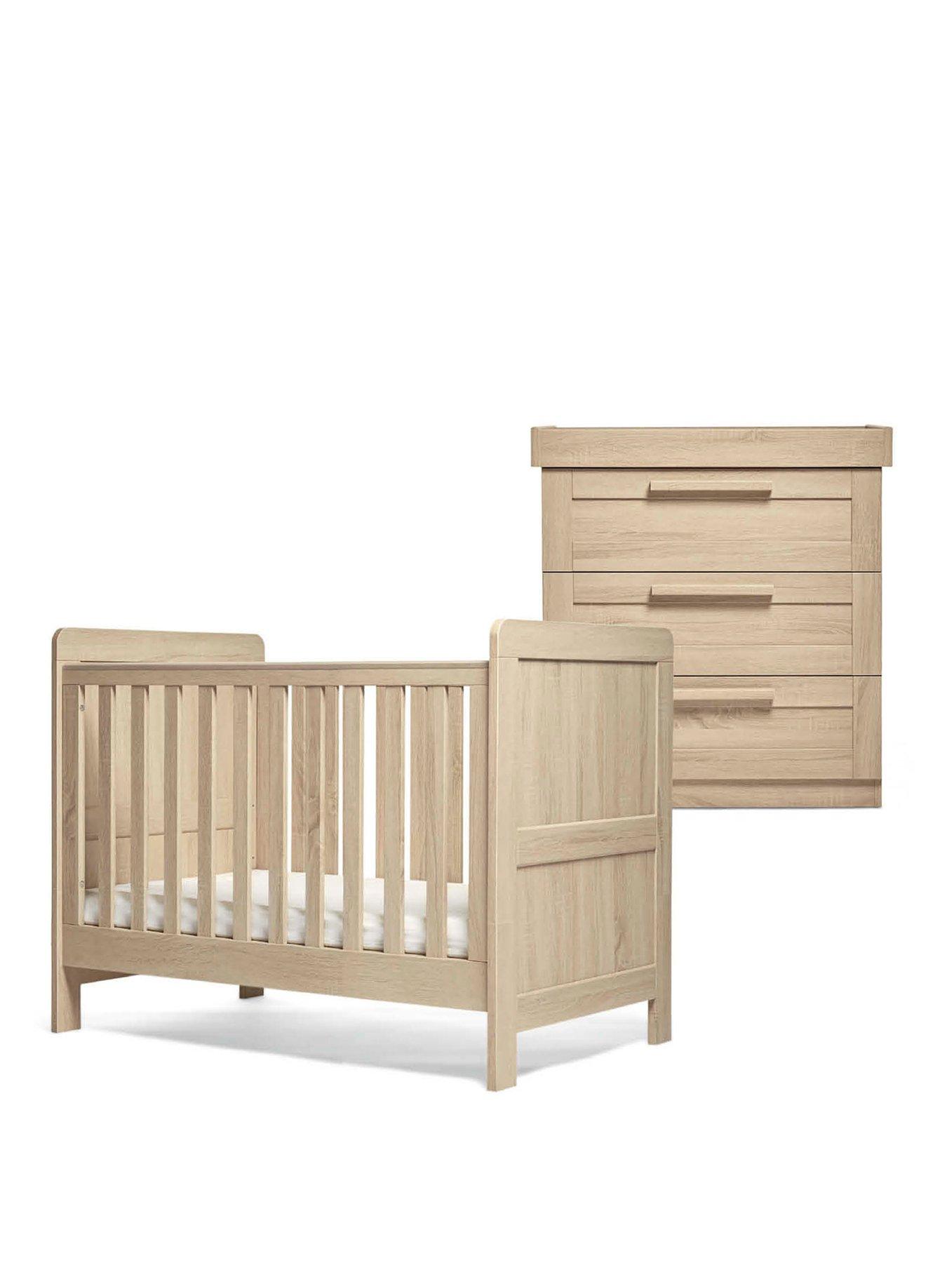 Image 2 of 6 of Mamas & Papas Atlas Small Cotbed Set (Small Cotbed &amp; Dresser) Light Oak