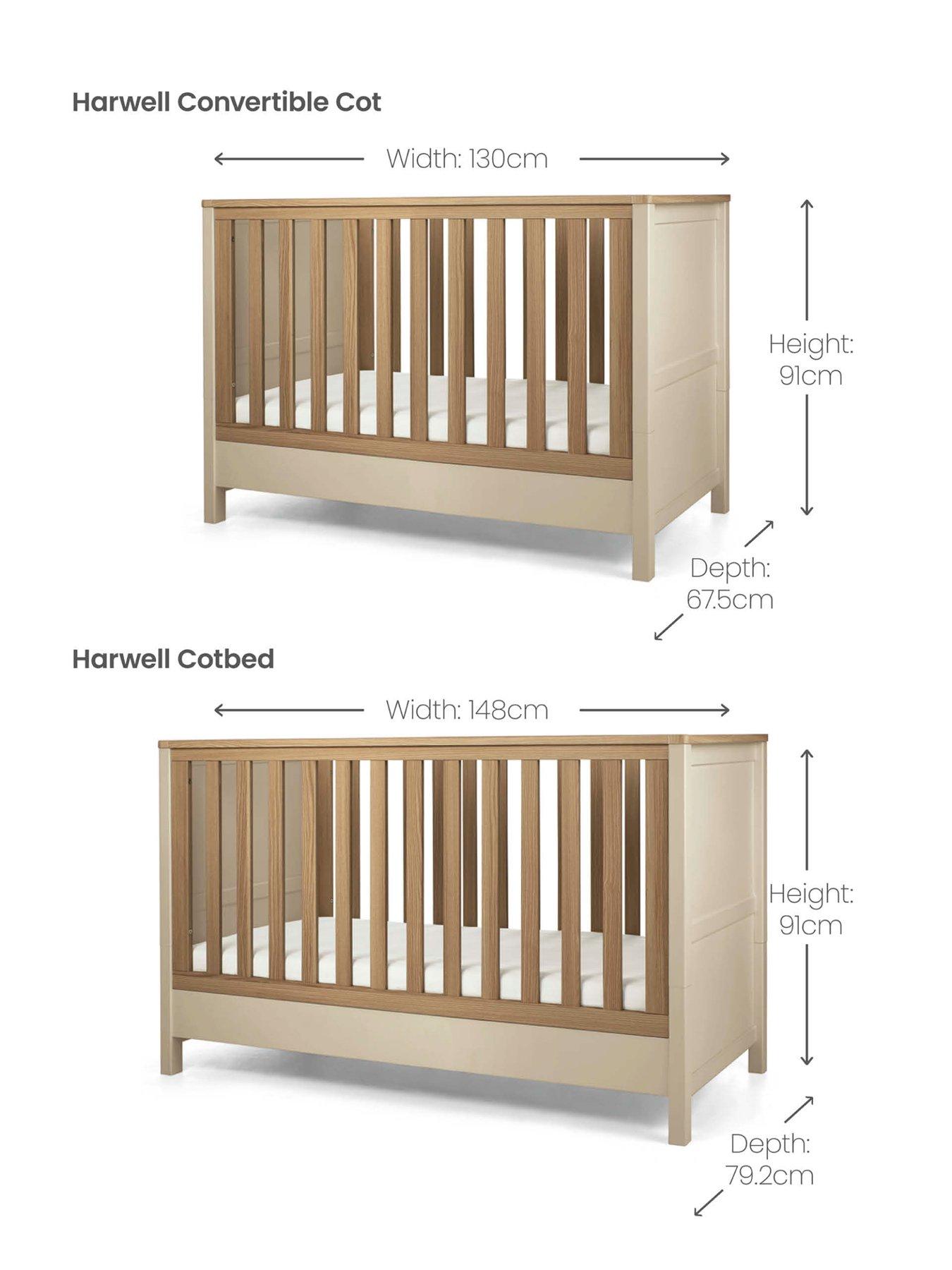 Image 3 of 7 of Mamas & Papas Harwell Small Cotbed Range (Small Cotbed, Dresser &amp; Wardrobe) Cashmere