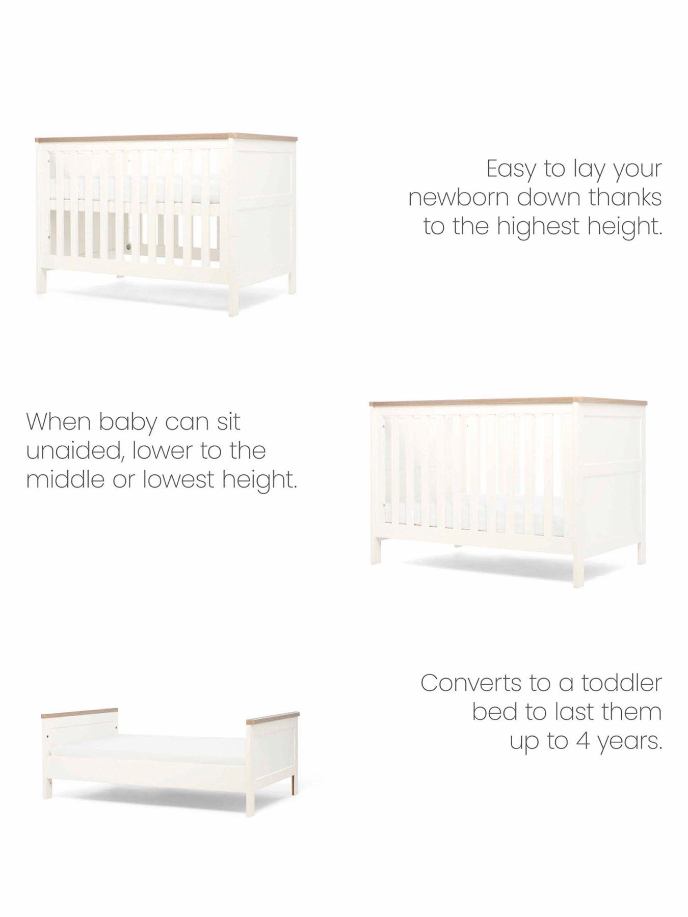 Mamas & Papas Wedmore Small Cotbed Range (Small Cotbed, Dresser  &  Wardrobe) White