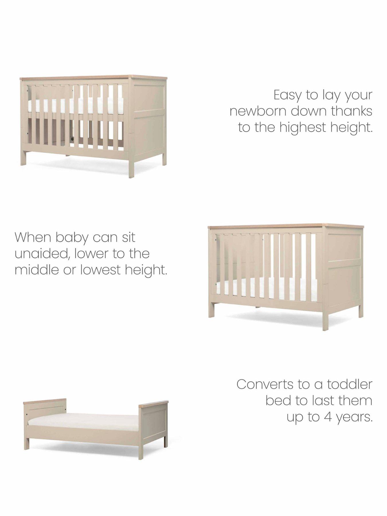 Mamas & Papas Wedmore Small Cotbed Range (Small Cotbed, Dresser  &  Wardrobe) Pebble