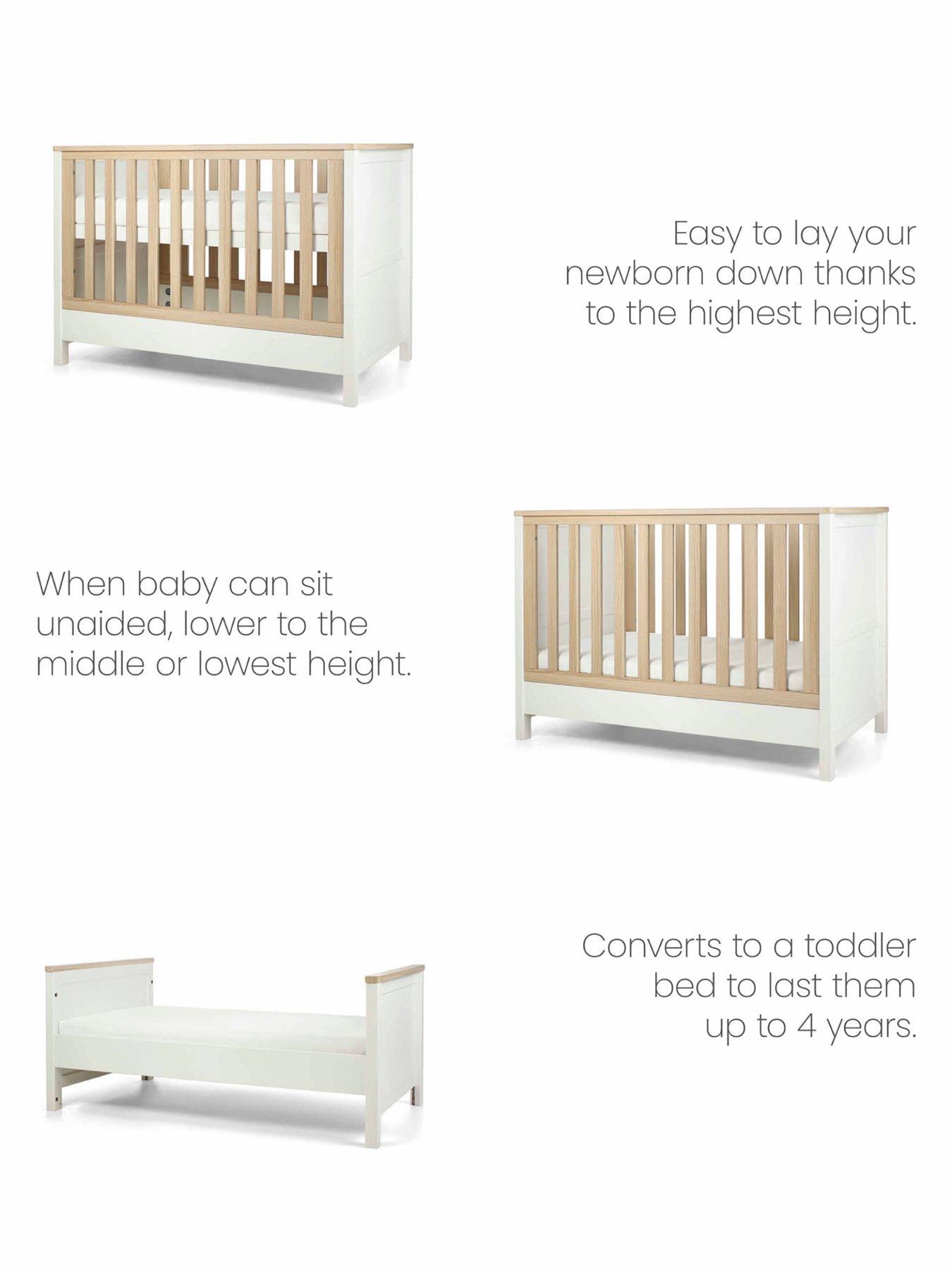 Mamas & Papas Harwell Small Cotbed Range (Small Cotbed, Dresser  &  Wardrobe) White
