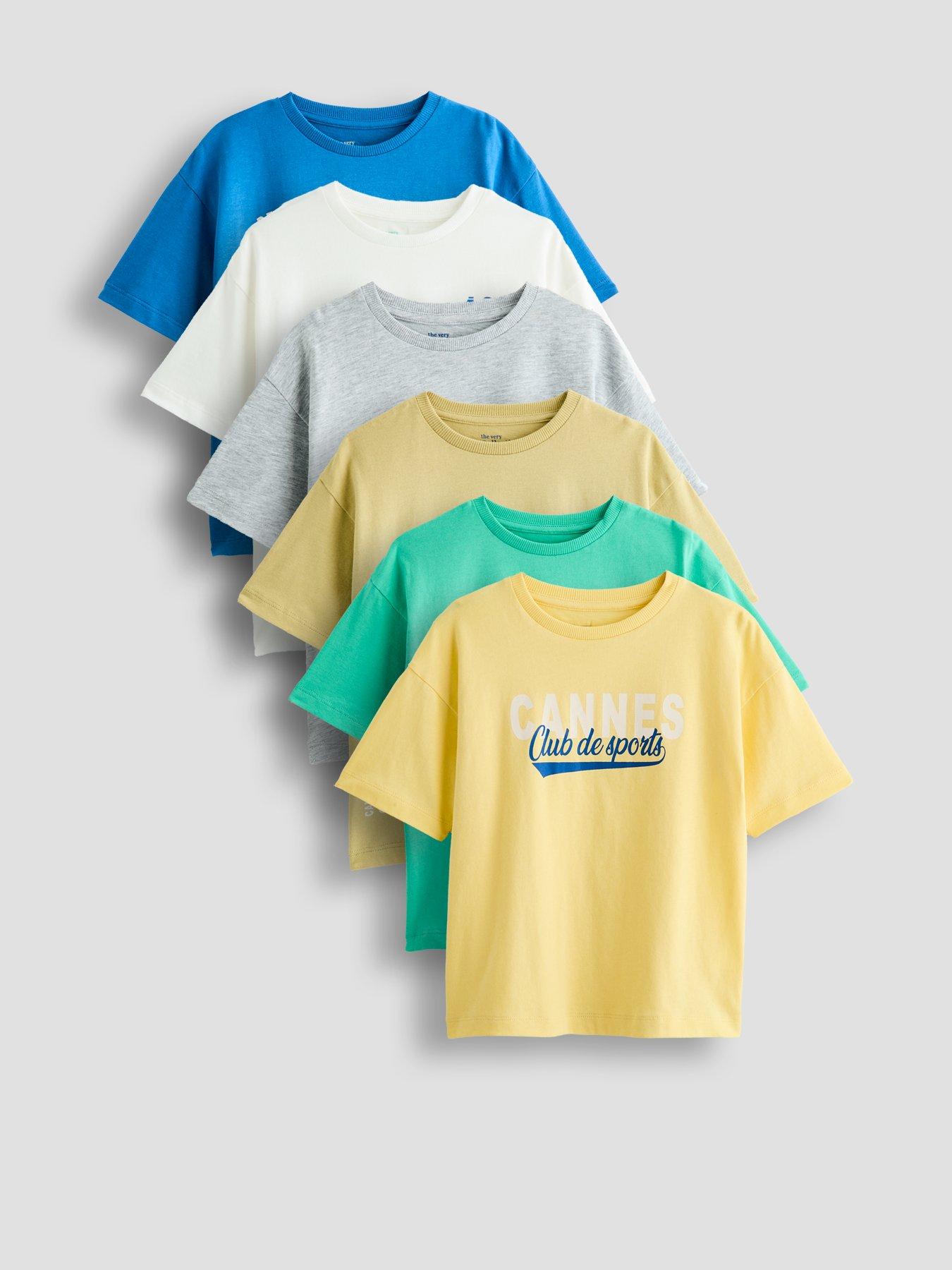 The Very Collection Boys 6 Pack Graphic Print Short Sleeve T-shirts - Multi