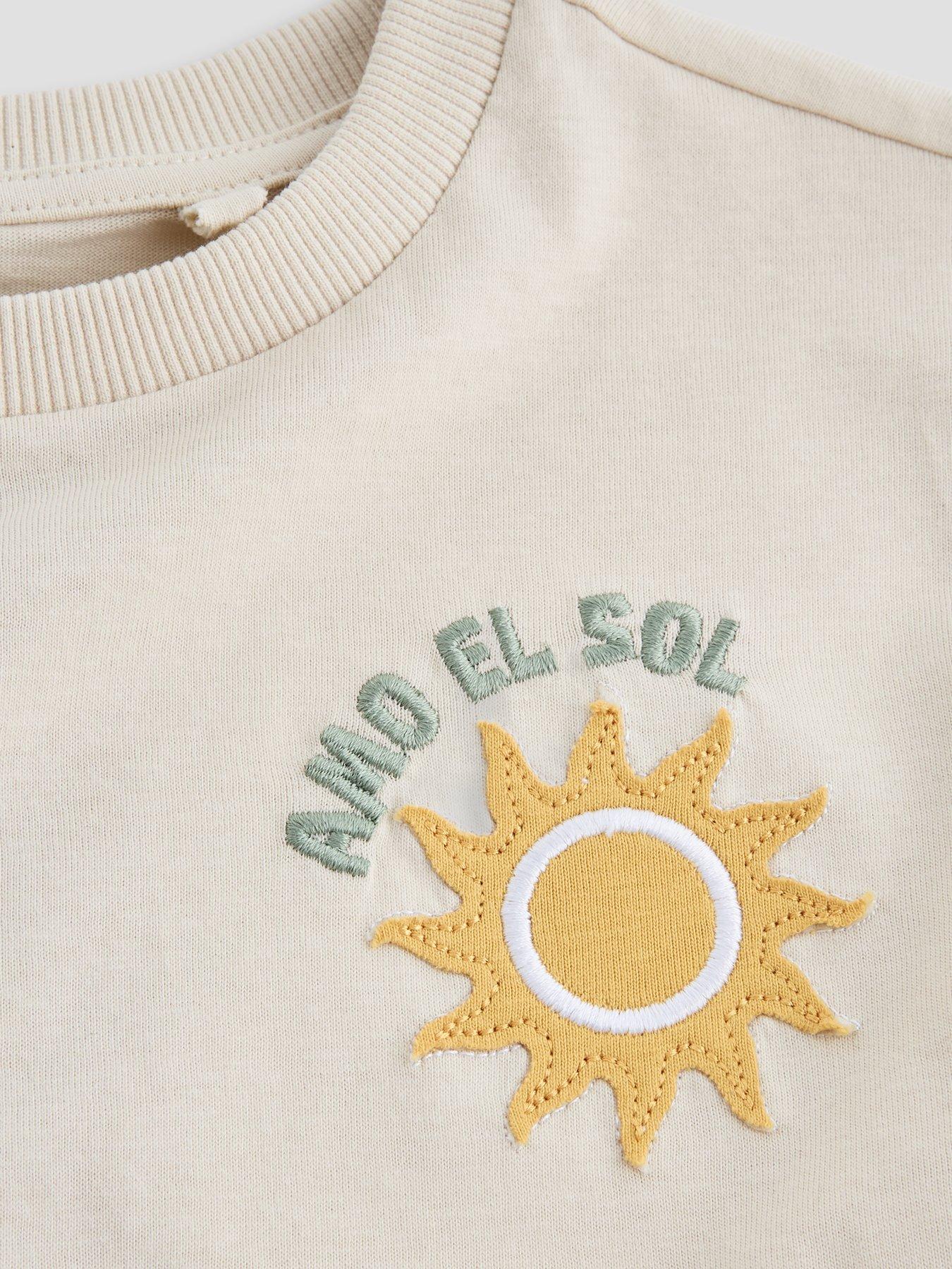 Image 3 of 4 of The Very Collection Boys Embroidered Cactus T-shirt - Stone