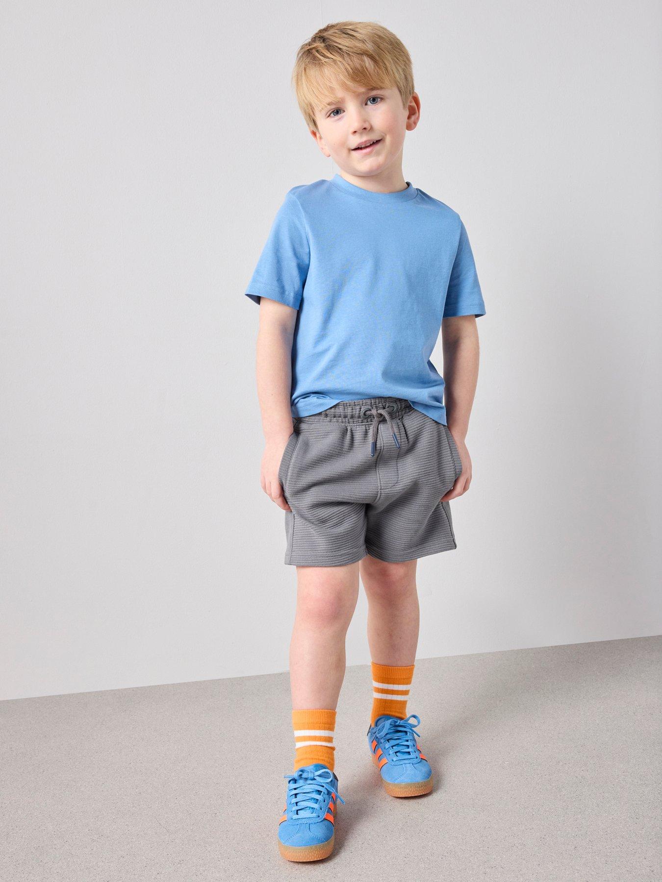 The Very Collection Boys Ottoman Rib Textured Shorts - Grey