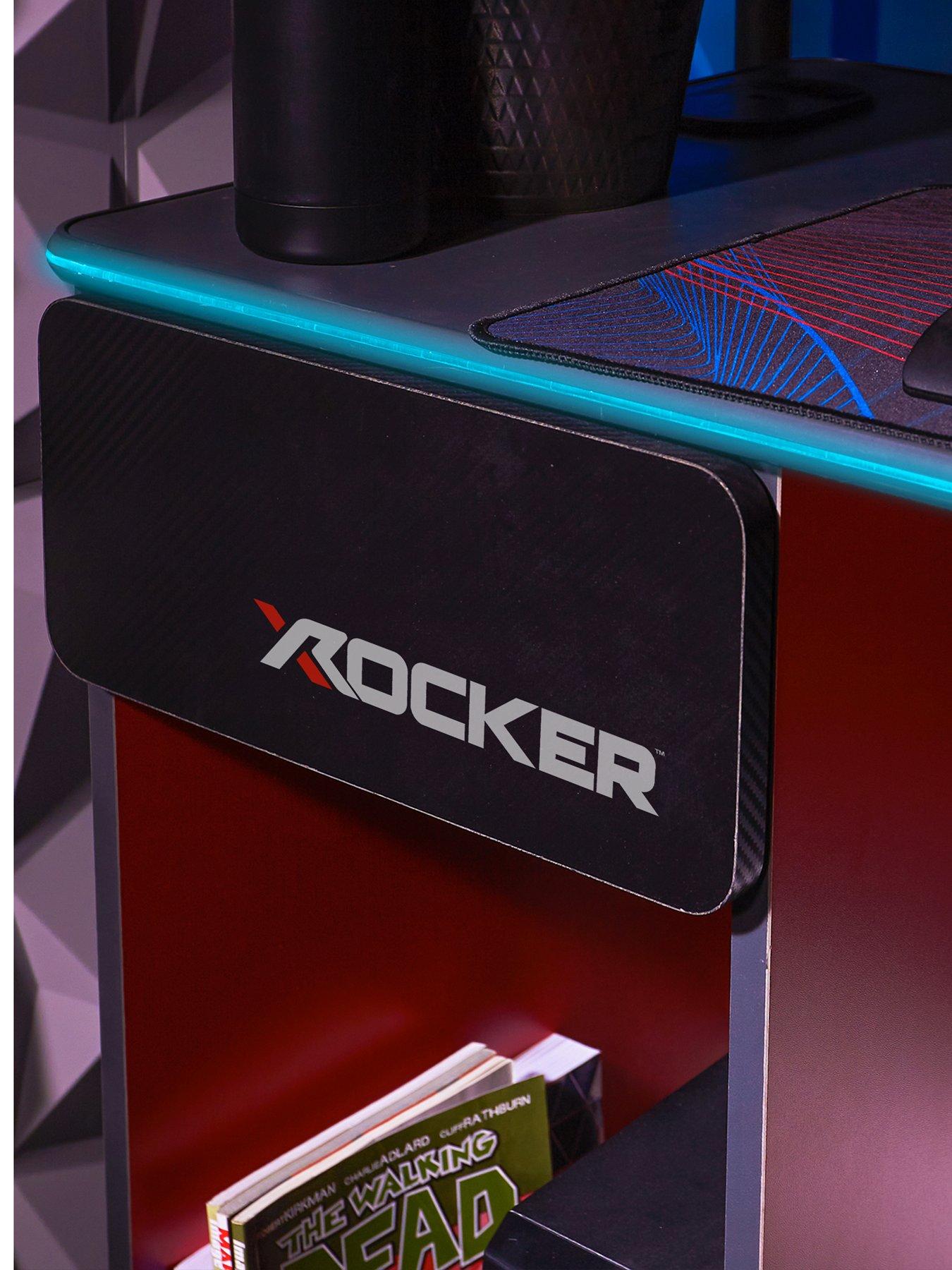 Image 6 of 7 of X Rocker Gaming Bundle Carbon Tek LED Desk and Maverick Office Gaming Chair - Red