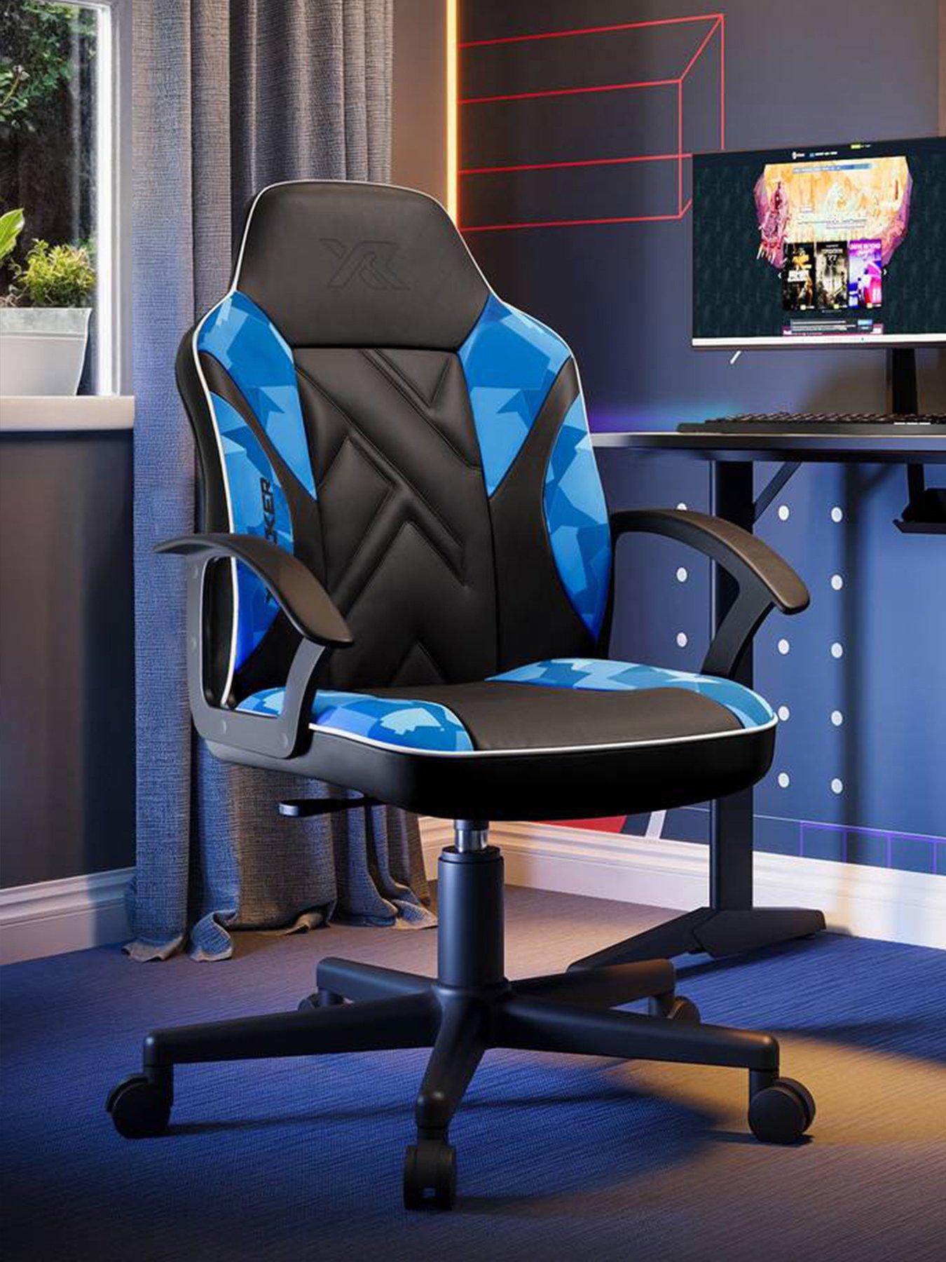 X Rocker Exclusive Saturn Ergonomic PC Office Gaming Chair - Blue Camo