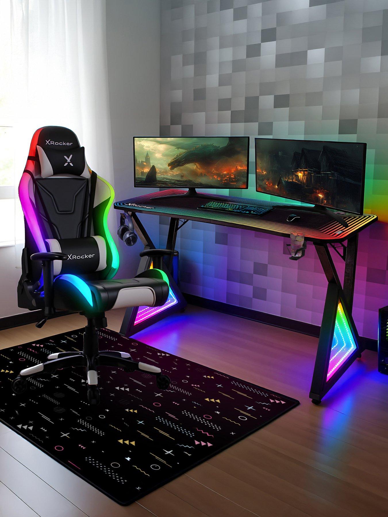 X Rocker X Rocker Gaming Bundle - Infinity RGB Desk and Agility Esport RGB Office Gaming Chair