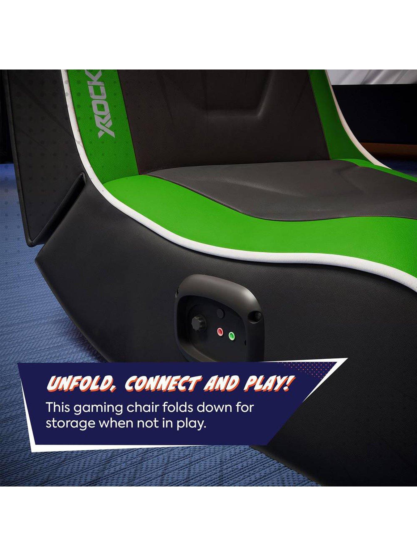 X Rocker Shadow 2.0 Audio Floor Rocker Gaming Chair for Kids - Green ...
